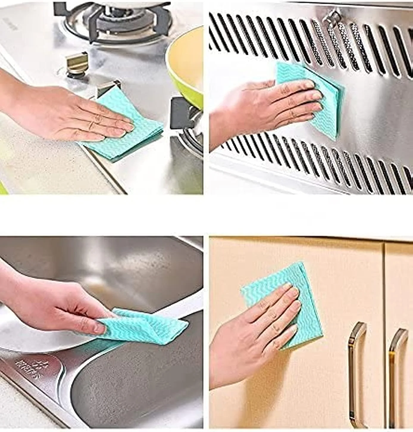 دستمال های تمیز کننده یکبار مصرف JEBBLAS، دستمال سفره آشپزخانه، رول پارچه تمیز کننده قابل استفاده مجدد، ضخیم، کاربردی، خشک شونده سریع، 50 عدد در هر رول، در مجموع 3 رول، سبز دستمال های تمیز کننده یکبار مصرف JEBBLAS، دستمال سفره آشپزخانه، رول پارچه تمیز کننده قابل استفاده مجدد، ضخیم، کاربردی، خشک شونده سریع، 50 عدد در هر رول، در مجموع 3 رول، سبز