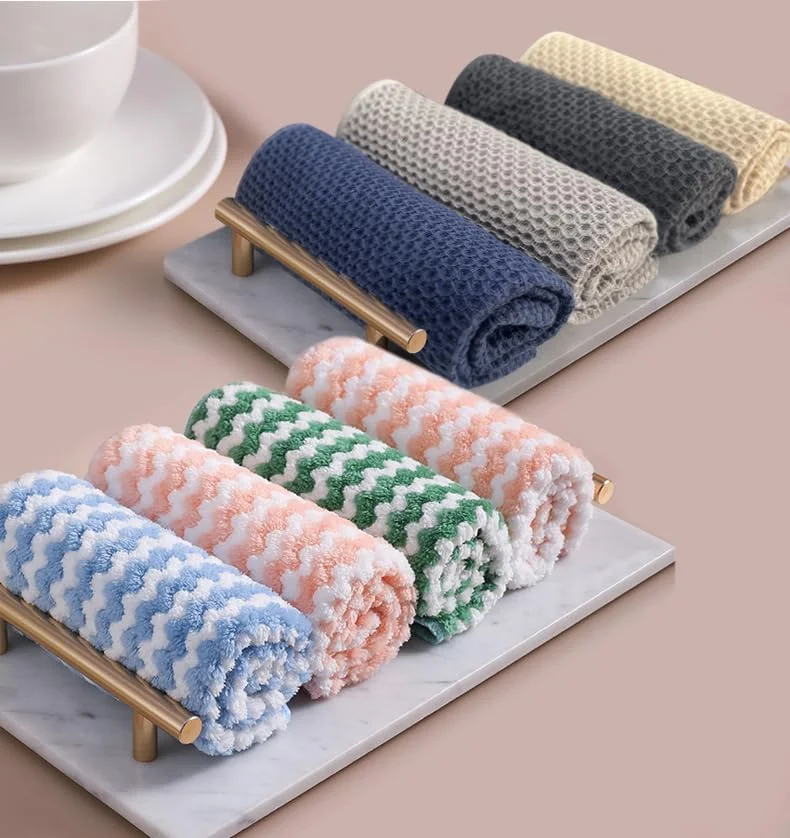 ست 7 عددی حوله آشپزخانه، حوله های فوق العاده نرم و جاذب آب با قابلیت خشک شدن سریع، حوله های وافلی، دستمال های نظافت منزل 34x34 سانتی متر، بسته 7 عددی