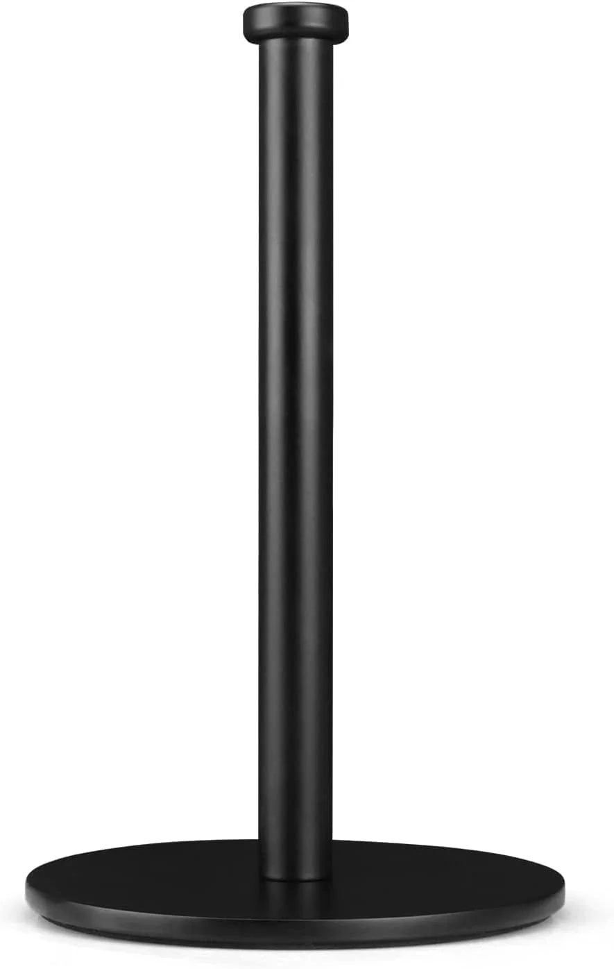 نگهدارنده دستمال کاغذی KEWANNO، نگهدارنده رول آشپزخانه مشکی، سازمان دهنده، نگهدارنده رومیزی دستمال کاغذی برای رول آشپزخانه، نگهدارنده رومیزی ثابت دستمال کاغذی با پایه سنگین