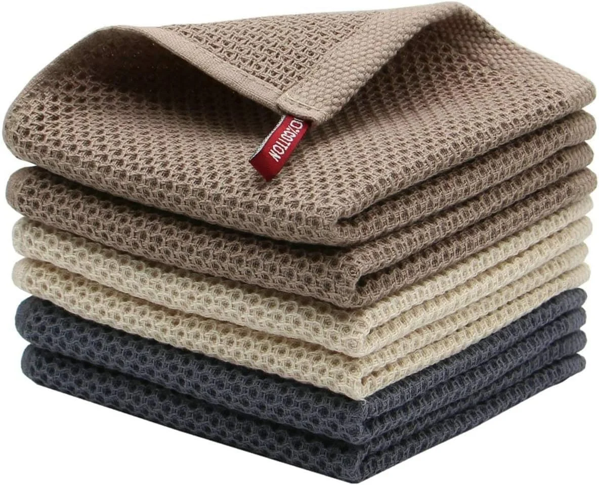 دستمال آشپزخانه وافل بافته شده 100% پنبه ای MahMir، دستمال چای وافل فوق العاده نرم، جاذب و سریع خشک شونده، 34x34 سانتی متر، بسته 4 عددی، (رنگ های مختلف) دستمال آشپزخانه وافل بافته شده 100% پنبه ای MahMir، دستمال چای وافل فوق العاده نرم، جاذب و سریع خشک شونده، 34x34 سانتی متر، بسته 4 عددی، (رنگ های مختلف)