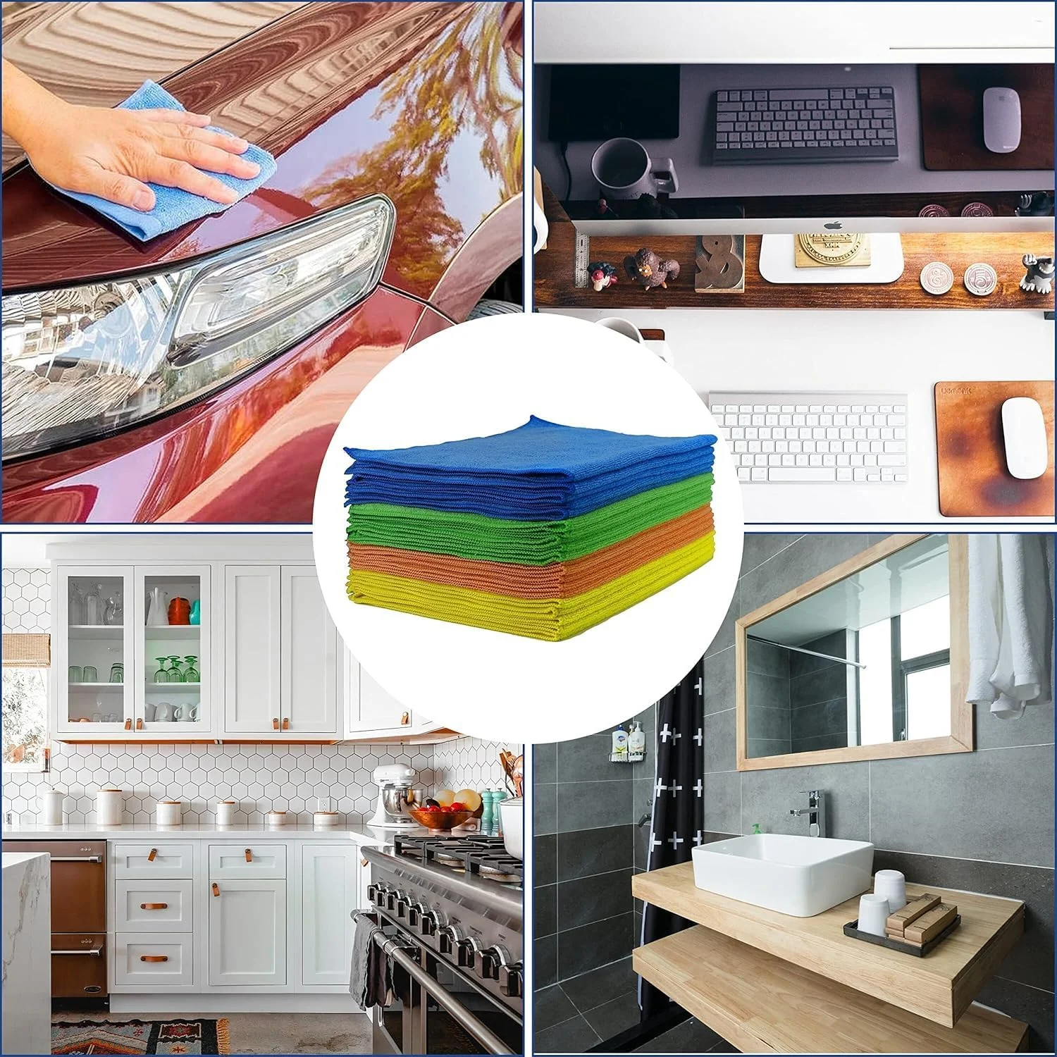 دستمال میکروفایبر چند منظوره، مناسب برای حمام، خودرو، آشپزخانه، ست حوله آشپزخانه، فوق العاده جاذب، قابل استفاده مجدد (بسته 10 عددی) 30x30 سانتی متر دستمال میکروفایبر چند منظوره، مناسب برای حمام، خودرو، آشپزخانه، ست حوله آشپزخانه، فوق العاده جاذب، قابل استفاده مجدد (بسته 10 عددی) 30x30 سانتی متر