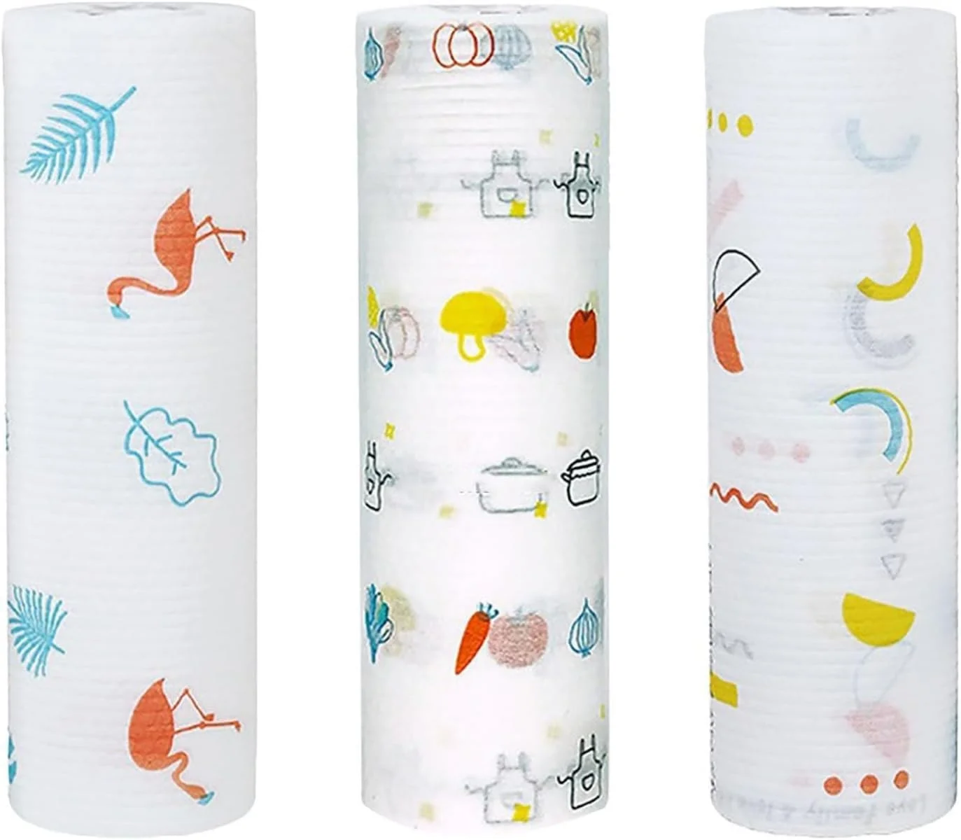 McMola 3 رول دستمال تمیز کننده یکبار مصرف با طرح چاپی (50 عدد در هر رول)، دستمال های تمیز کننده چند بار مصرف، پارچه های ظرفشویی، دستمال کاغذی آشپزخانه برای شستشو و تمیز کردن (طرح تصادفی) McMola 3 رول دستمال تمیز کننده یکبار مصرف با طرح چاپی (50 عدد در هر رول)، دستمال های تمیز کننده چند بار مصرف، پارچه های ظرفشویی، دستمال کاغذی آشپزخانه برای شستشو و تمیز کردن (طرح تصادفی)