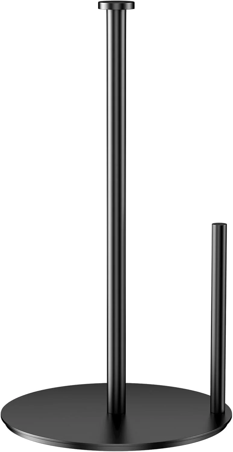 نگهدارنده دستمال کاغذی، نگهدارنده رول آشپزخانه مشکی، پخش کننده رومیزی رول، ساختار فولاد ضد زنگ، پایه ضد لغزش وزنی، برای صاحبان خانه، علاقه مندان به آشپزخانه