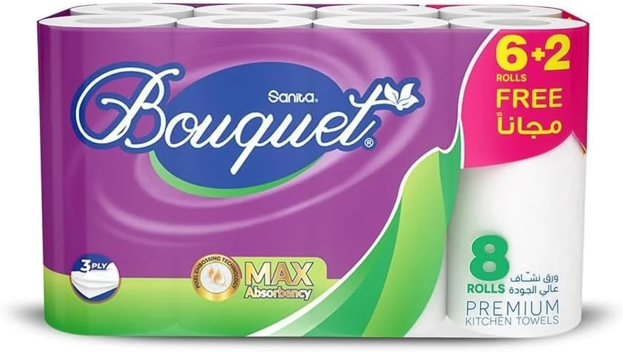 دستمال کاغذی آشپزخانه سانیتا بوکه، 28 سانتی متر، 8 رول