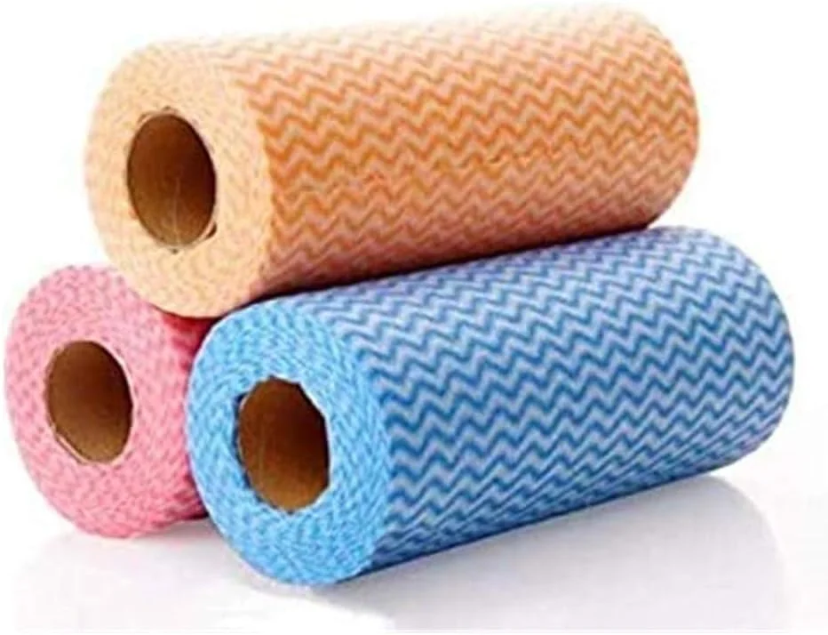 دستمال تمیز کننده چند منظوره 150 عددی، حوله های آشپزخانه و منزل، پارچه تمیز کننده یکبار مصرف، دستمال ظرفشویی، حوله کاغذی آشپزخانه چند بار مصرف، حوله شستشو، چند رنگ