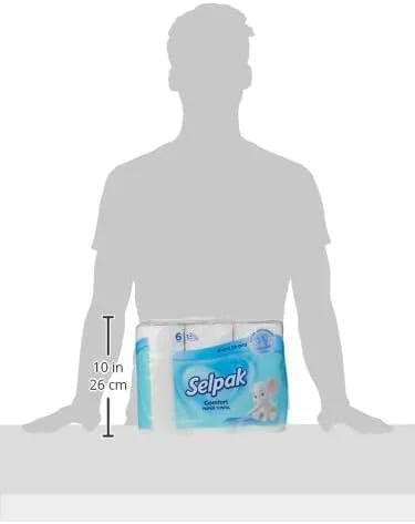 دستمال حوله ای آشپزخانه 6 رول 90 برگی سلپاک 2 لایه