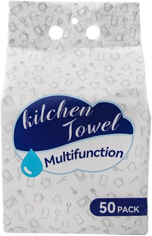 دستمال کاغذی یکبار مصرف دیواری SKY-TOUCH، حوله کاغذی آشپزخانه، بسیار جاذب، دستمال پاک کننده چربی آشپزخانه، حوله دست، دستمال استریل شده برای محافظت از میکروب، 1 بسته - 50 برگ، 1 قلاب