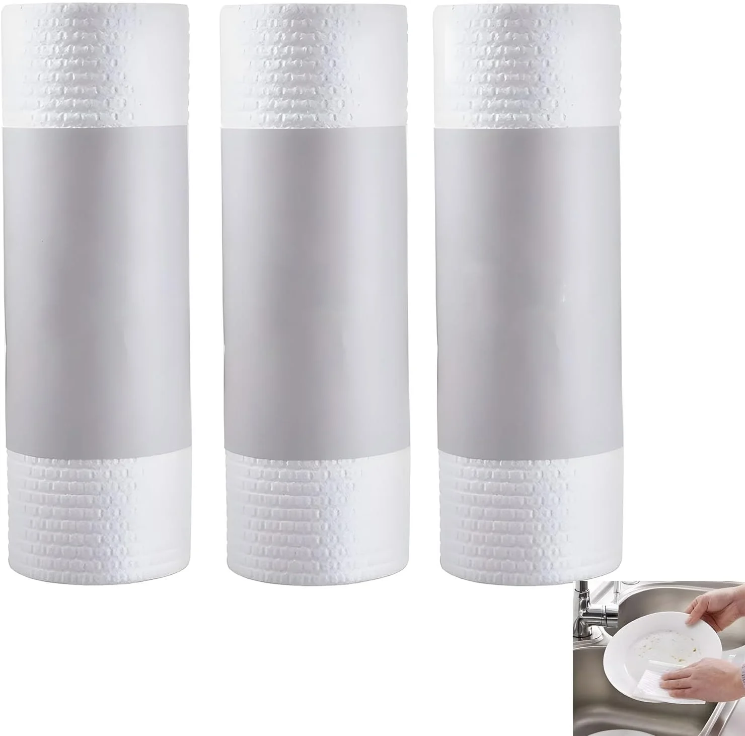 دستمال تمیز کننده یکبار مصرف X spring، 50 عدد در 3 رول، دستمال تمیز کننده چند منظوره، دستمال ظرفشویی یکبار مصرف برای خانه و آشپزخانه