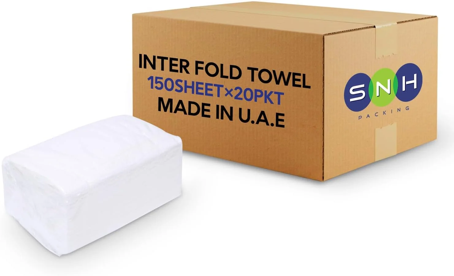بسته 20 عددی دستمال کاغذی حوله ای سفید یک لایه SNH، 150 برگی، دستمال کاغذی چند منظوره آشپزخانه با برگه های نرم، جاذب و منقش، ایده آل برای استفاده در آشپزخانه و حمام