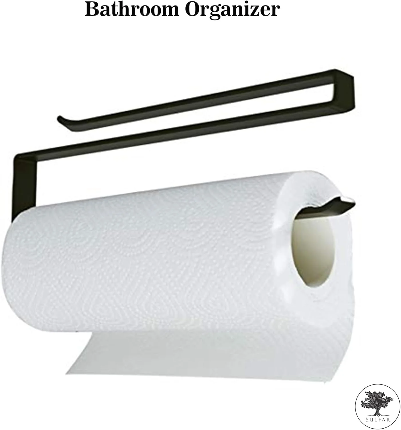 جا دستمال کاغذی آویز درب کابینت مشکی (تک عددی) | بدون نیاز به سوراخکاری، مناسب دستمال رولی و کاغذی برای حمام، آشپزخانه و درب کابینت - تصویر 3