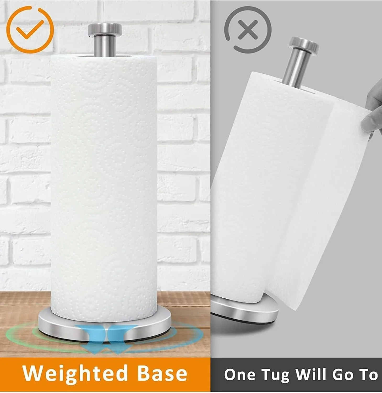 جا دستمال کاغذی استیل مدرن Vsell24™ با پایه ثابت - طراحی پاره کردن با یک دست جا دستمال کاغذی استیل مدرن Vsell24™ با پایه ثابت - طراحی پاره کردن با یک دست