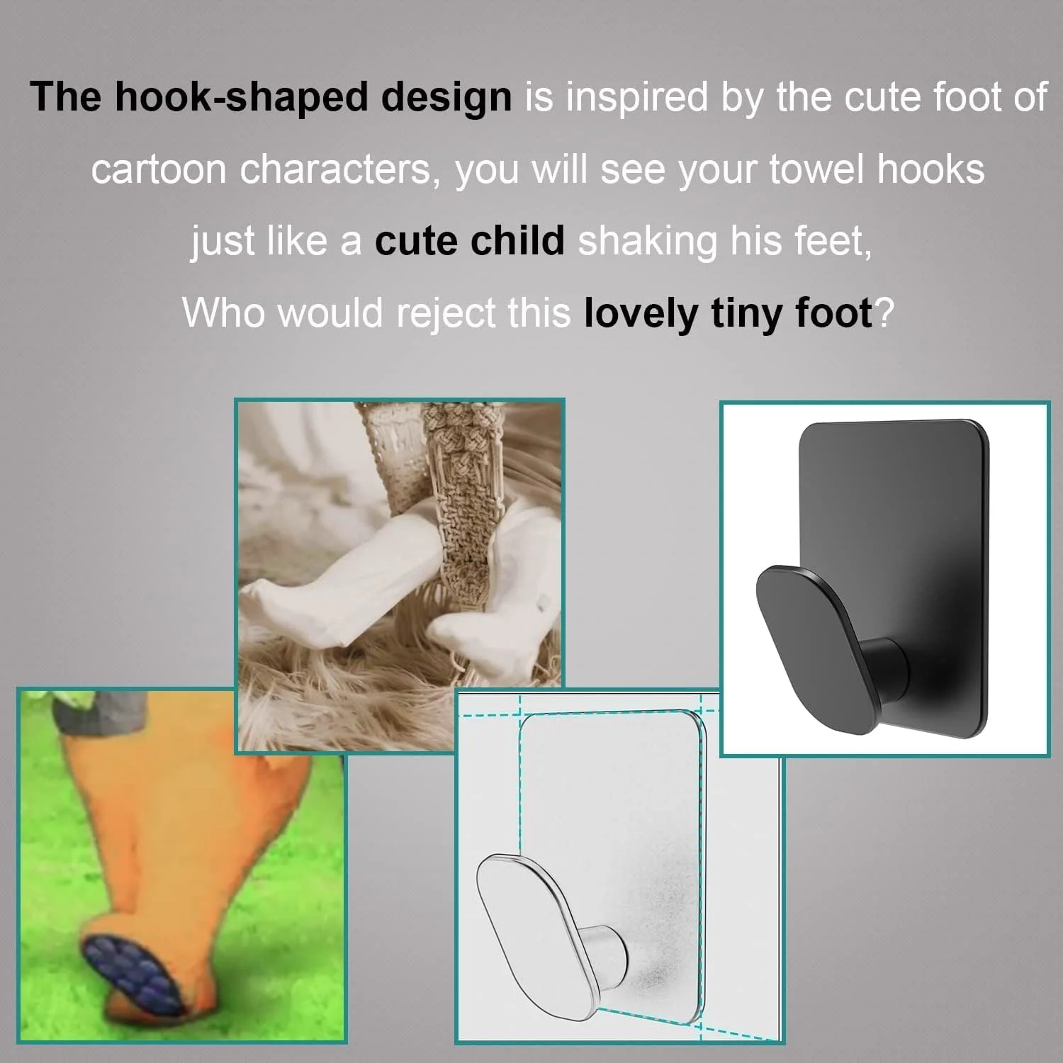 ست 4 عددی قلاب چسبی استیل YLmeet - مناسب آویزان کردن حوله/لباس در حمام یا آشپزخانه (مشکی) ست 4 عددی قلاب چسبی استیل YLmeet - مناسب آویزان کردن حوله/لباس در حمام یا آشپزخانه (مشکی)