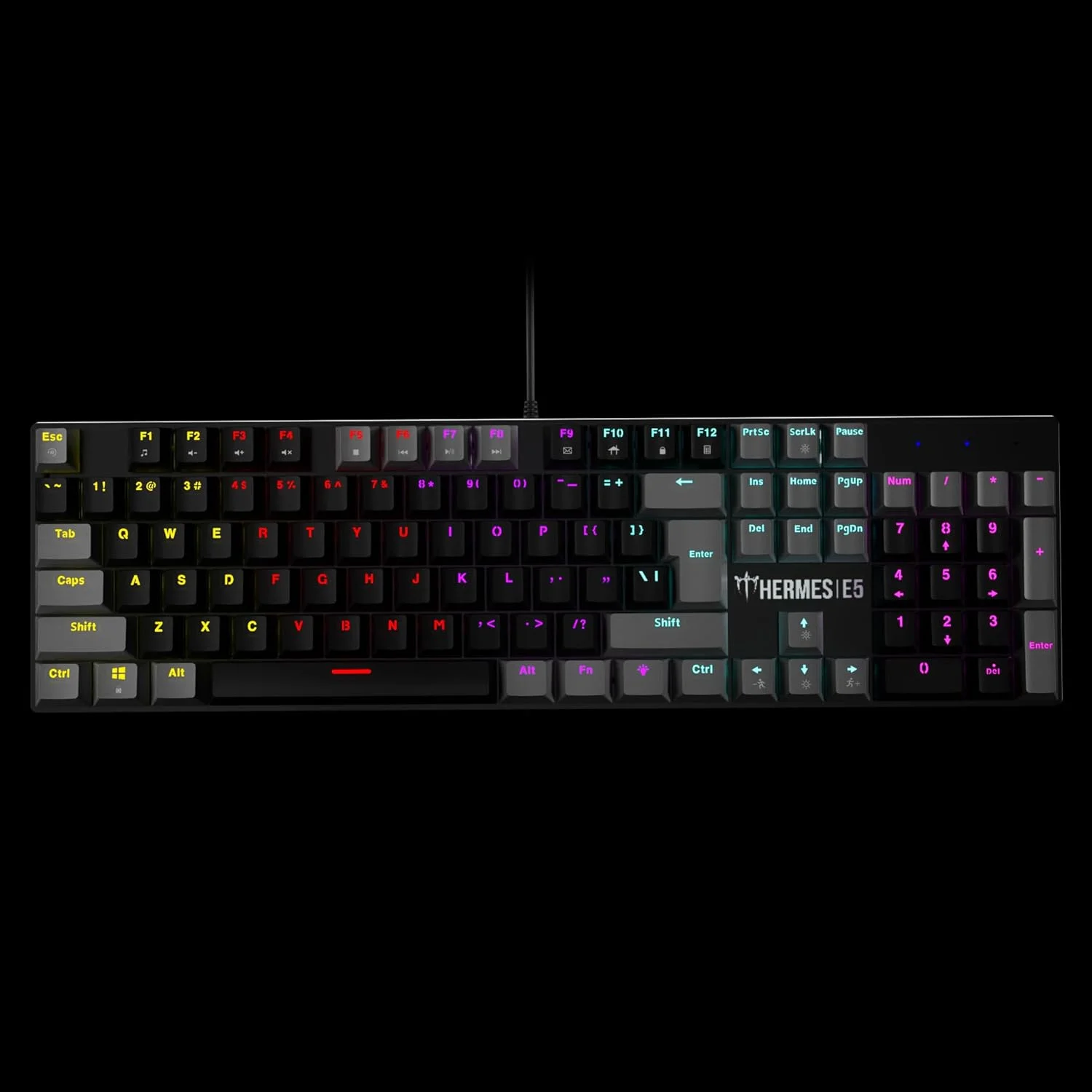 کیبورد سیمی ممبرین GAMDIAS Hermes E5 2 در 1 کمبو