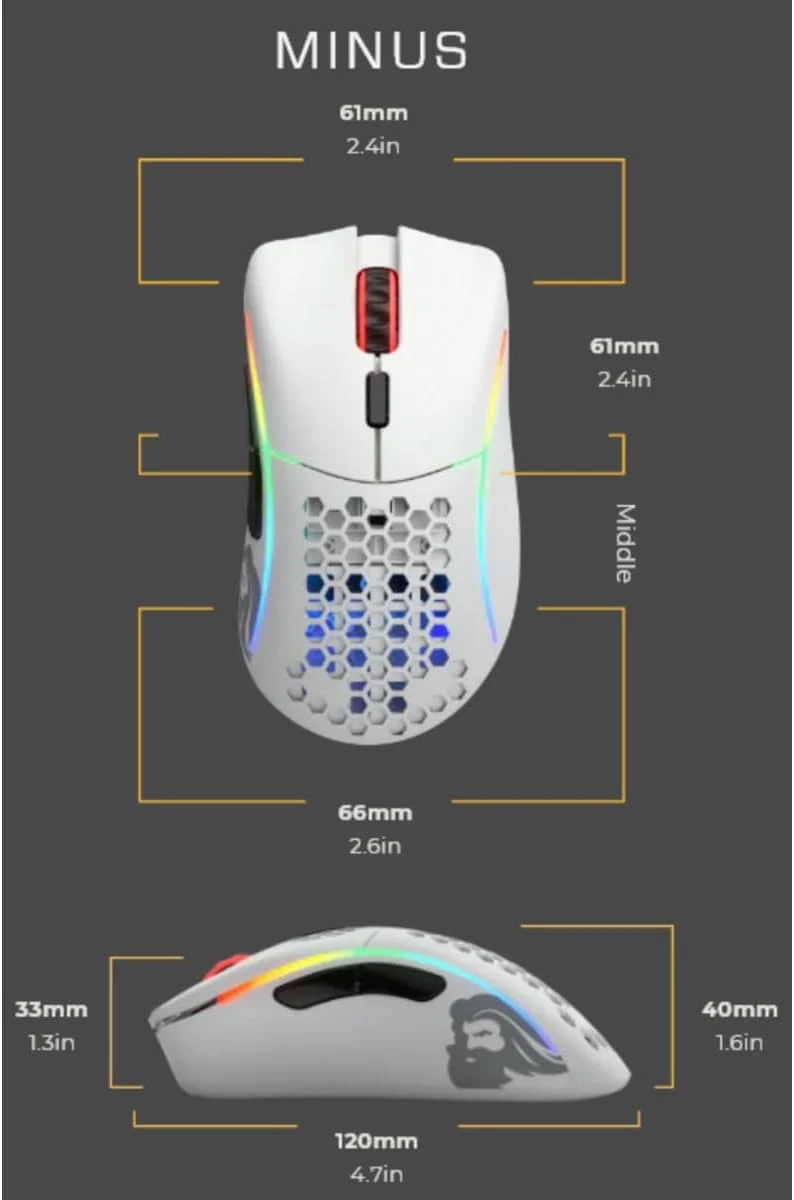 موس گیمینگ سبک وزن RGB مدل Glorious Model D Minus با طراحی لانه زنبوری، سفید مات، 61 گرم، GLO-MS-DM-MW موس گیمینگ سبک وزن RGB مدل Glorious Model D Minus با طراحی لانه زنبوری، سفید مات، 61 گرم، GLO-MS-DM-MW