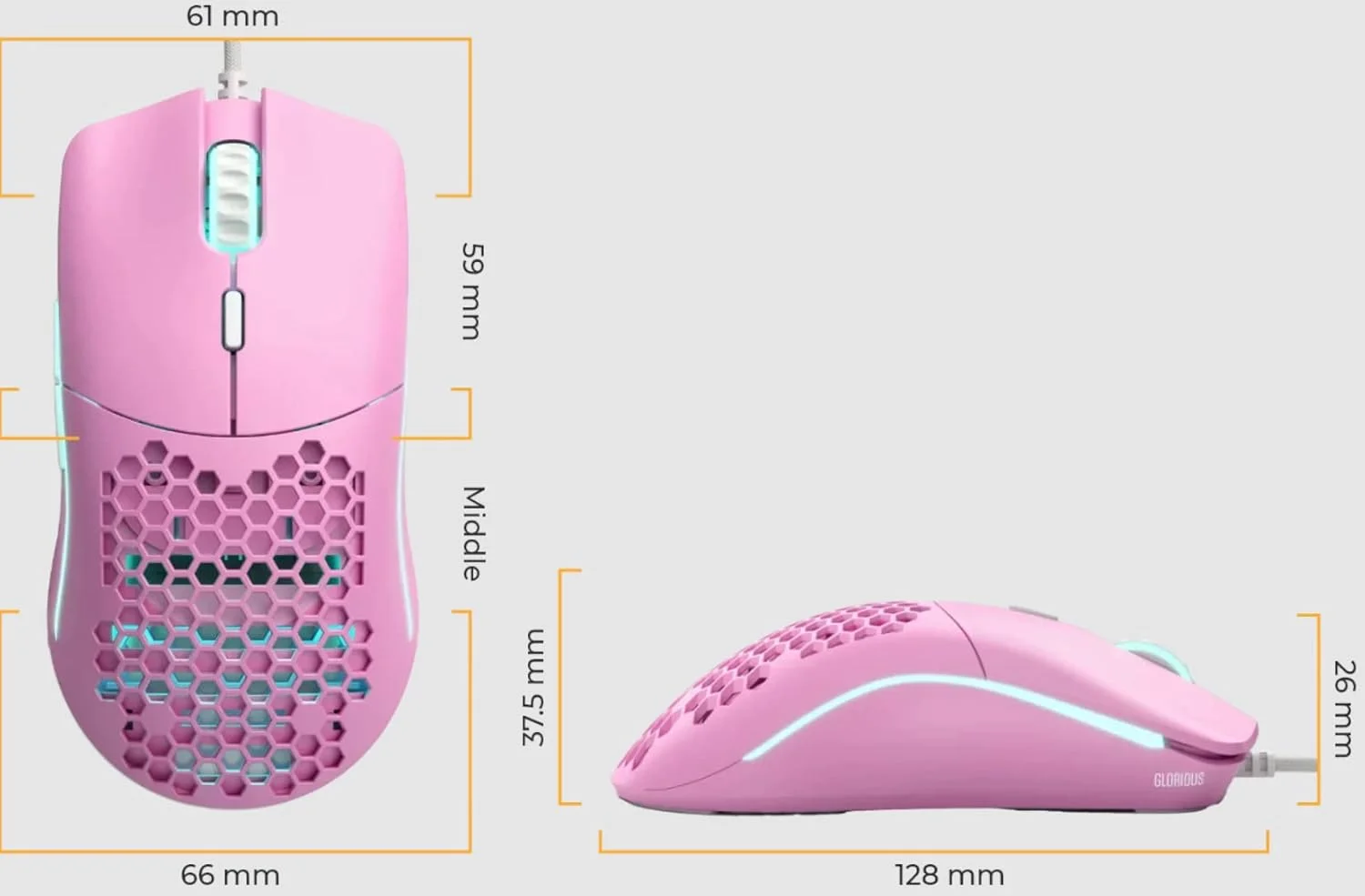 موس گیمینگ گلوریوس مدل O (صورتی مات - نسخه محدود)