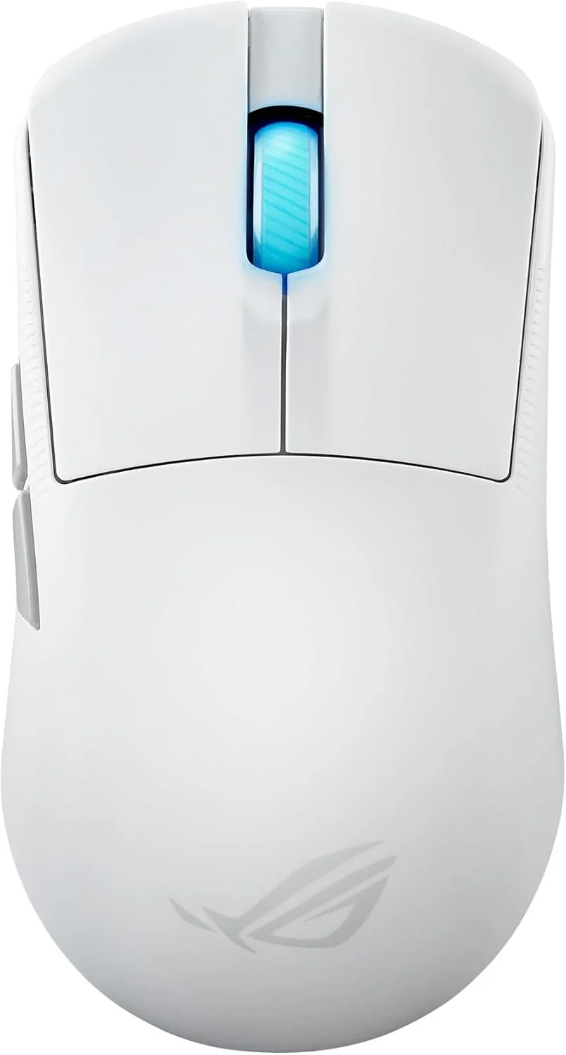 موس گیمینگ بی سیم ایسوس ROG Harpe Ace Mini، فوق سبک 49 گرمی، سنسور اپتیکال AimPoint Pro 42K، میکرو سوئیچ های اپتیکال ROG، تقویت کننده نرخ نمونه برداری ROG، مناسب بازی های Esports و FPS، سایز کوچک و متوسط، سفید