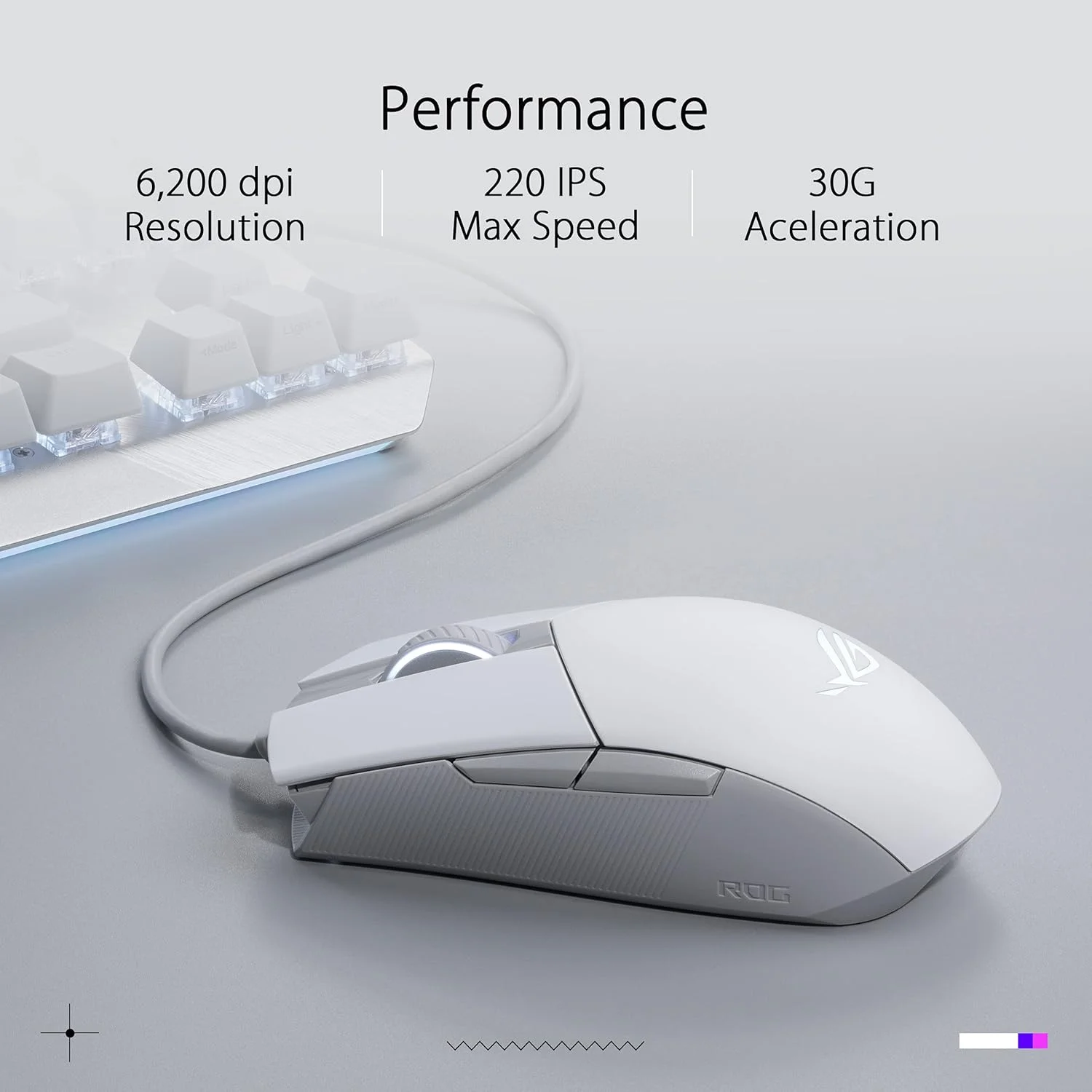 موس گیمینگ سیمی ایسوس ROG Strix Impact II، حسگر اپتیکال 6200 DPI، 5 دکمه قابل برنامه ریزی، نورپردازی RGB، طراحی سوییچ قابل تعویض، سبک وزن، مناسب برای دست چپ، سفید مهتابی موس گیمینگ سیمی ایسوس ROG Strix Impact II، حسگر اپتیکال 6200 DPI، 5 دکمه قابل برنامه ریزی، نورپردازی RGB، طراحی سوییچ قابل تعویض، سبک وزن، مناسب برای دست چپ، سفید مهتابی