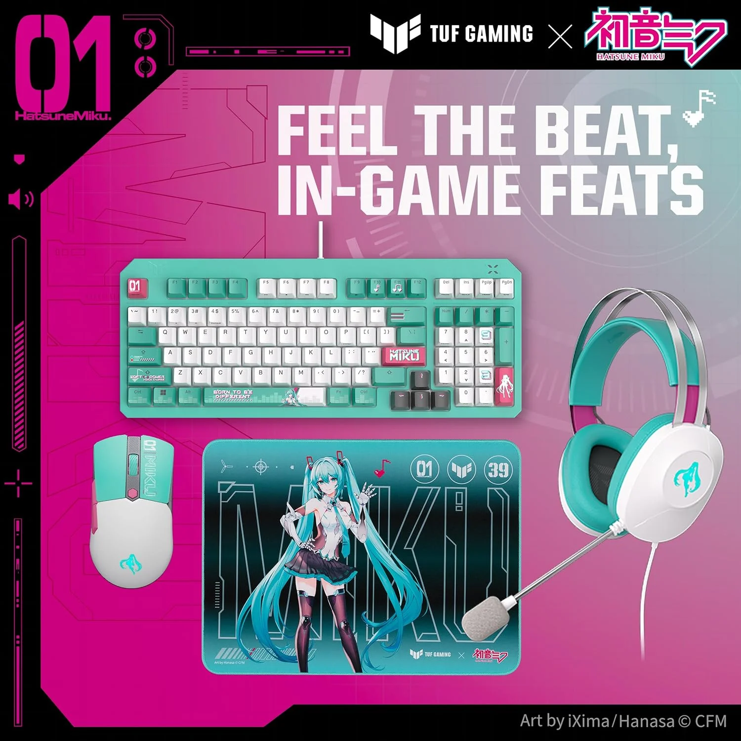 موس گیمینگ بی سیم ایسوس TUF Gaming Mini Hatsune Miku Edition، موس گیمینگ بی سیم 65 گرمی با اتصال سه حالته، سنسور 12000 DPI، طول عمر 100 میلیون کلیک، پایه های موس PTFE موس گیمینگ بی سیم ایسوس TUF Gaming Mini Hatsune Miku Edition، موس گیمینگ بی سیم 65 گرمی با اتصال سه حالته، سنسور 12000 DPI، طول عمر 100 میلیون کلیک، پایه های موس PTFE