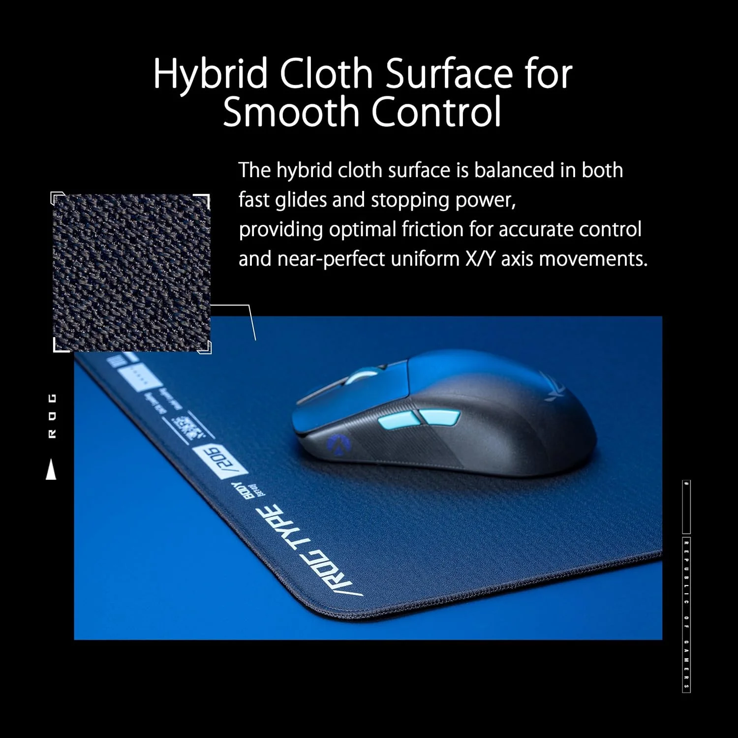 پد ماوس گیمینگ ASUS ROG Hone Ace XXL، پایه فوم حافظه متراکم، جنس پارچه ترکیبی، 400 x 900 x 3 میلی متر، مناسب بازی های Esports و FPS، مشکی پد ماوس گیمینگ ASUS ROG Hone Ace XXL، پایه فوم حافظه متراکم، جنس پارچه ترکیبی، 400 x 900 x 3 میلی متر، مناسب بازی های Esports و FPS، مشکی