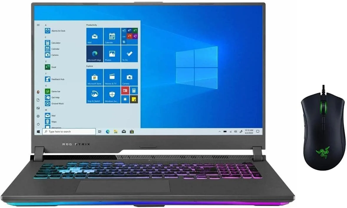 لپ تاپ گیمینگ ایسوس ROG Strix G17 با صفحه نمایش 17.3 اینچی IPS FHD با نرخ 144 هرتز | پردازنده AMD Ryzen 7 4800H | کارت گرافیک NVIDIA GeForce RTX 3060 | رم 32 گیگابایتی DDR4 | حافظه SSD 2 ترابایتی | کیبورد با نور پس زمینه RGB | ویندوز 10 | همراه با ماوس گیمینگ سفید لپ تاپ گیمینگ ایسوس ROG Strix G17 با صفحه نمایش 17.3 اینچی IPS FHD با نرخ 144 هرتز | پردازنده AMD Ryzen 7 4800H | کارت گرافیک NVIDIA GeForce RTX 3060 | رم 32 گیگابایتی DDR4 | حافظه SSD 2 ترابایتی | کیبورد با نور پس زمینه RGB | ویندوز 10 | همراه با ماوس گیمینگ سفید