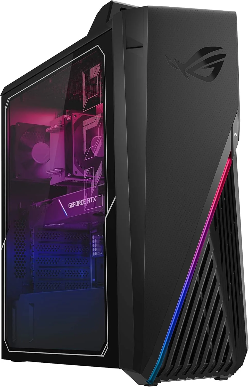 کامپیوتر رومیزی گیمینگ ایسوس ROG Strix G15CK، پردازنده Intel Core i7-10700KF، کارت گرافیک GeForce RTX 2070 SUPER، رم 16 گیگابایتی DDR4، حافظه SSD 512 گیگابایتی، Wi-Fi 6، کیبورد ROG Strix Flare و ماوس Gladius II، ویندوز 10 هوم، G15CK-BS772