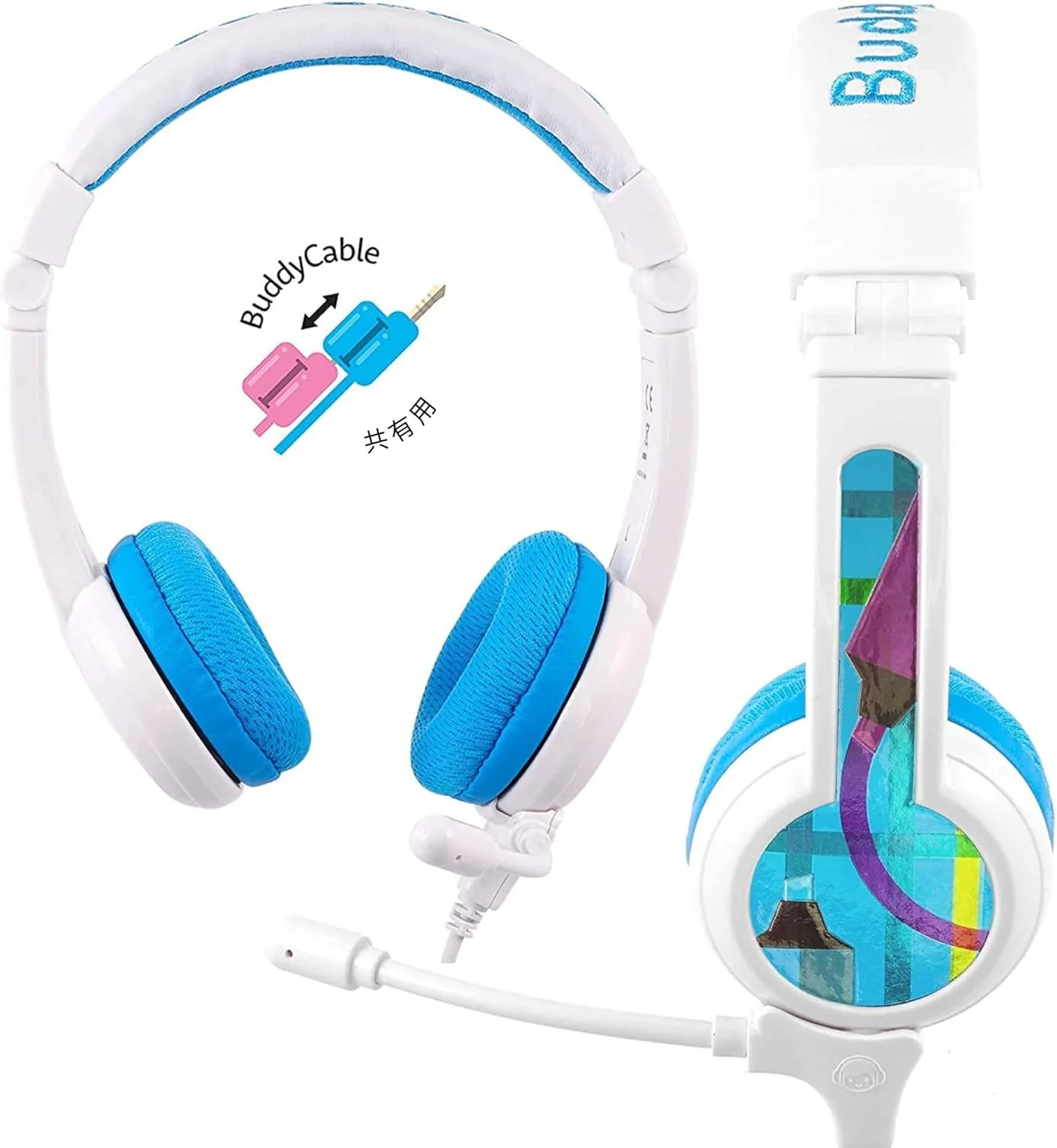هدفونهای ایمن ONANOFF BuddyPhones School+ برای کودکان، هدفون مدرسه، میکروفون BeamMic، کابل BuddyCable جداشونده، پد گوش ضد حساسیت با کیف حمل، آبی - تصویر 2 هدفونهای ایمن ONANOFF BuddyPhones School+ برای کودکان، هدفون مدرسه، میکروفون BeamMic، کابل BuddyCable جداشونده، پد گوش ضد حساسیت با کیف حمل، آبی - تصویر 2