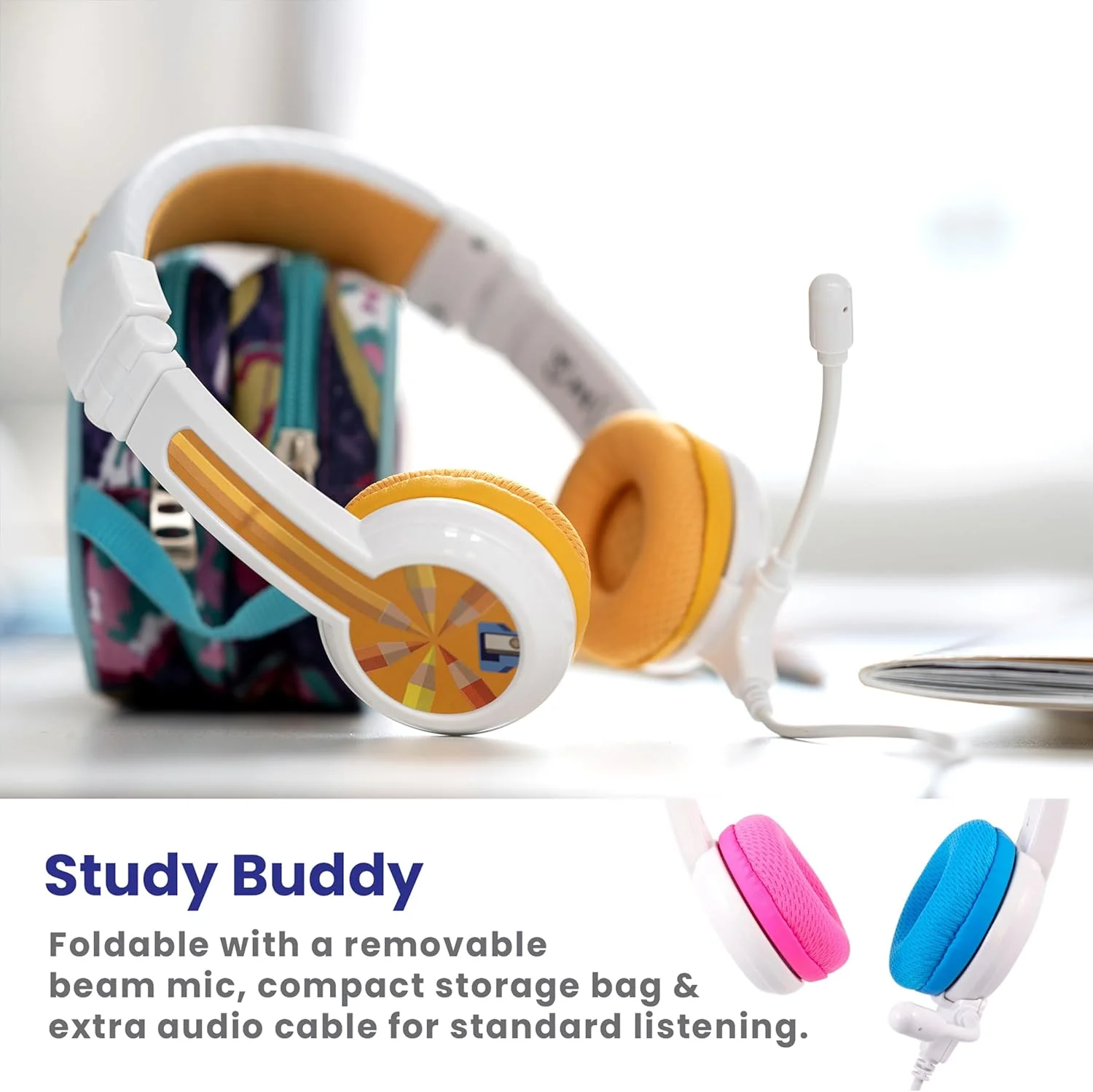 هدفون مدرسه ای ONANOFF BuddyPhones School+ با صدای ایمن برای کودکان، میکروفون BeamMic با عملکرد بالا، کابل BuddyCable جداشدنی، پد گوشی ضد حساسیت با کیف حمل، سبز هدفون مدرسه ای ONANOFF BuddyPhones School+ با صدای ایمن برای کودکان، میکروفون BeamMic با عملکرد بالا، کابل BuddyCable جداشدنی، پد گوشی ضد حساسیت با کیف حمل، سبز