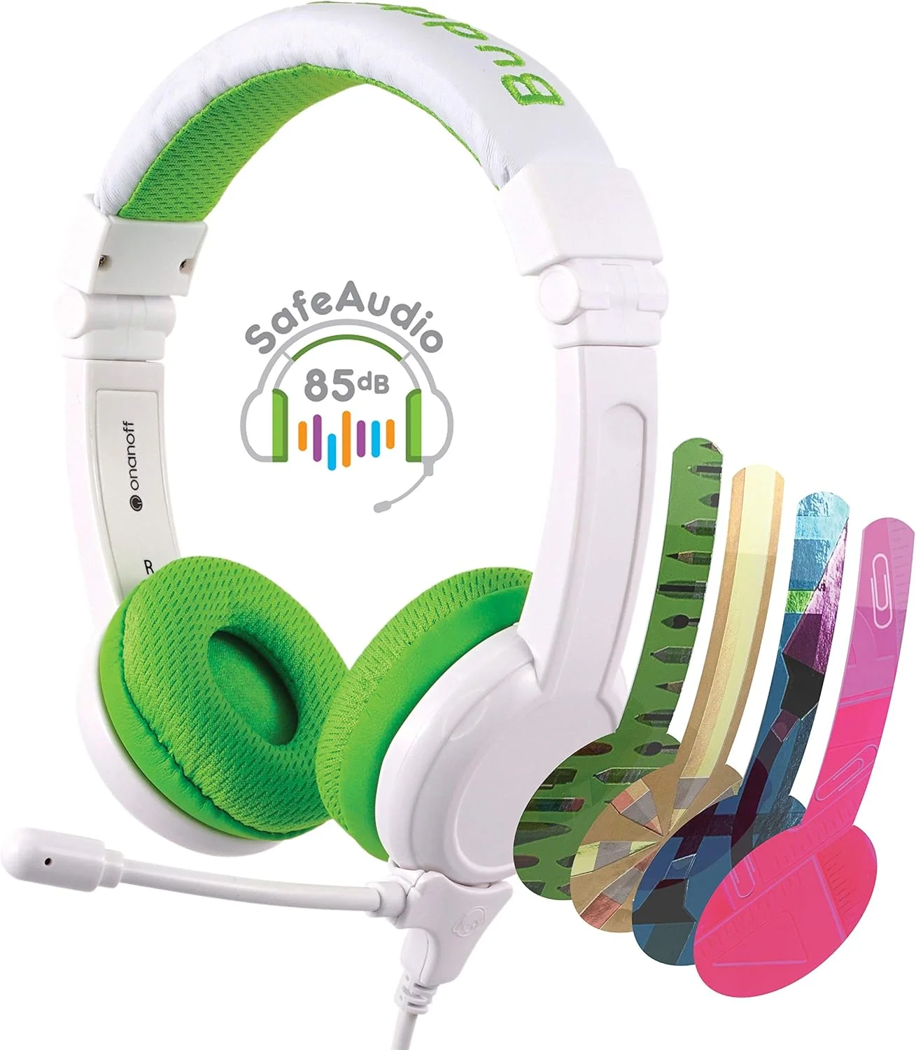هدفون مدرسه پلاس ONANOFF BuddyPhones - هدفون صوتی ایمن با صدای محدود برای کودکان، تاشو، قابل تنظیم، با جک 3.5 میلی متری جداشدنی و میکروفون با کارایی بالا، مناسب برای مطالعه آنلاین در خانه، سبز بسیار بادوام هدفون مدرسه پلاس ONANOFF BuddyPhones - هدفون صوتی ایمن با صدای محدود برای کودکان، تاشو، قابل تنظیم، با جک 3.5 میلی متری جداشدنی و میکروفون با کارایی بالا، مناسب برای مطالعه آنلاین در خانه، سبز بسیار بادوام