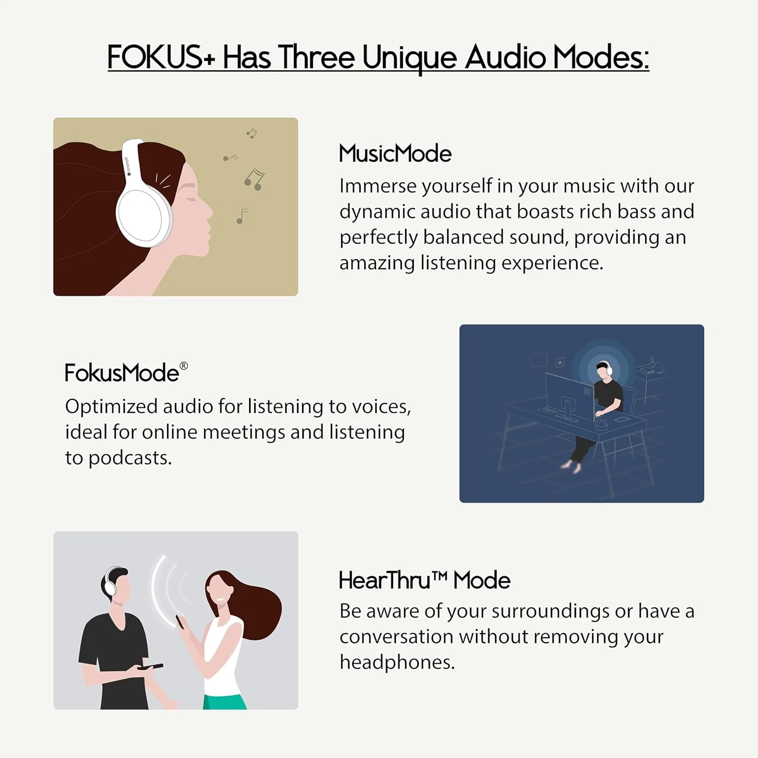 هدفون بیسیم حذف نویز BuddyPhones Fokus+ با پایه شارژ، عمر باتری 50 ساعته، صدای عالی، حالتهای HearThru/Fokus/Music، روشن/خاموش خودکار، برای کار، کلاس آنلاین، پادکست، تماس - خاکستری هدفون بیسیم حذف نویز BuddyPhones Fokus+ با پایه شارژ، عمر باتری 50 ساعته، صدای عالی، حالتهای HearThru/Fokus/Music، روشن/خاموش خودکار، برای کار، کلاس آنلاین، پادکست، تماس - خاکستری