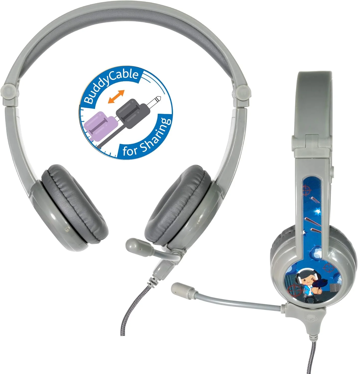 هدفون تاشو گیمینگ کودکانه ONANOFF BuddyPhones - Galaxy، دارای جک 3.5 میلیمتری جداشدنی با میکروفون BeamMic با عملکرد بالا، مناسب برای بازی در PS4، Xbox One، Nintendo Switch یا PC (خاکستری) هدفون تاشو گیمینگ کودکانه ONANOFF BuddyPhones - Galaxy، دارای جک 3.5 میلیمتری جداشدنی با میکروفون BeamMic با عملکرد بالا، مناسب برای بازی در PS4، Xbox One، Nintendo Switch یا PC (خاکستری)