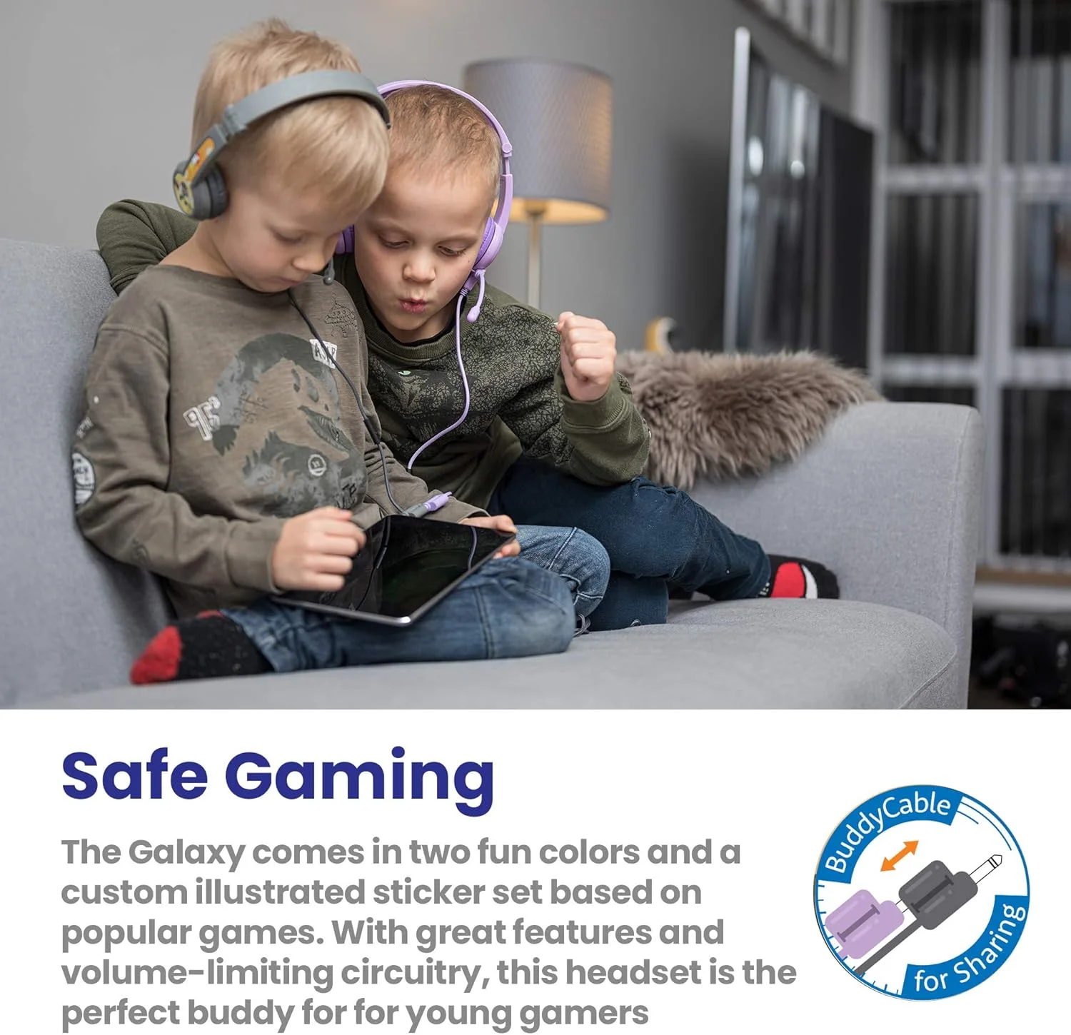 هدفون تاشو گیمینگ کودکانه ONANOFF BuddyPhones - Galaxy، دارای جک 3.5 میلیمتری جداشدنی با میکروفون BeamMic با عملکرد بالا، مناسب برای بازی در PS4، Xbox One، Nintendo Switch یا PC (خاکستری) هدفون تاشو گیمینگ کودکانه ONANOFF BuddyPhones - Galaxy، دارای جک 3.5 میلیمتری جداشدنی با میکروفون BeamMic با عملکرد بالا، مناسب برای بازی در PS4، Xbox One، Nintendo Switch یا PC (خاکستری)