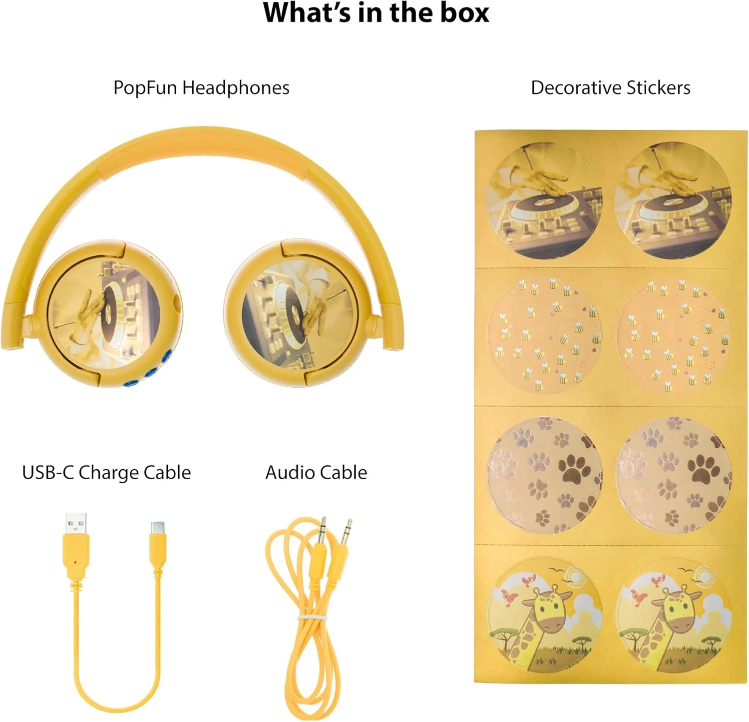 هدفون بی سیم بلوتوثی BuddyPhones POP Fun، صدای عالی با طراحی فرهنگ پاپ | صدای ایمن با دکمه های کنترل | 19 ساعت عمر باتری میکروفون داخلی | سیمی یا بی سیم - زرد آفتابی، متوسط هدفون بی سیم بلوتوثی BuddyPhones POP Fun، صدای عالی با طراحی فرهنگ پاپ | صدای ایمن با دکمه های کنترل | 19 ساعت عمر باتری میکروفون داخلی | سیمی یا بی سیم - زرد آفتابی، متوسط