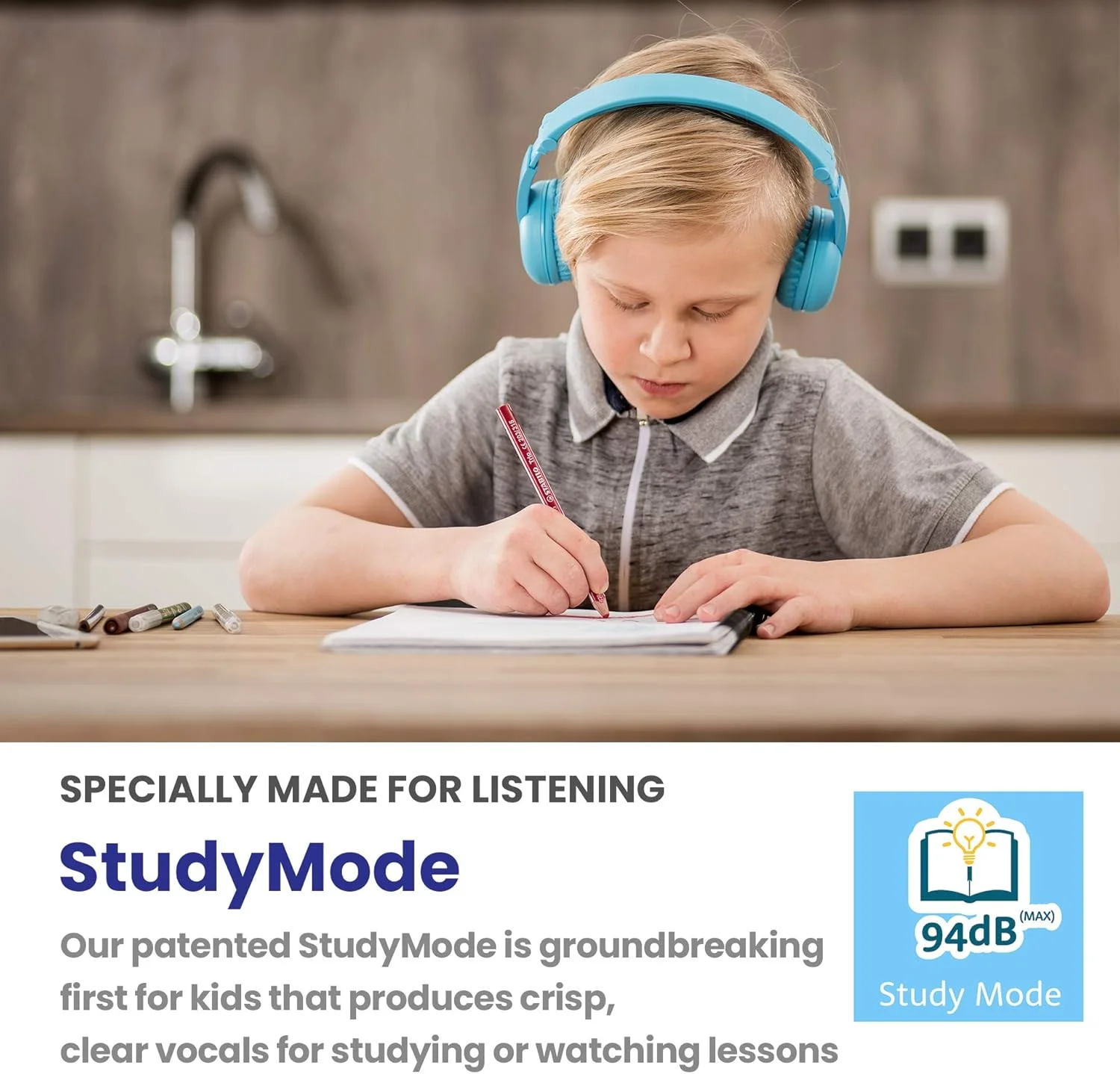 هدفون بی سیم بلوتوث BuddyPhones Play برای کودکان | محدودیت ایمن صدا برای کودکان به 75، 85 یا 94 دسی بل | تاشو با 14 ساعت عمر باتری | کابل اختیاری برای اشتراک گذاری صدا | آبی هدفون بی سیم بلوتوث BuddyPhones Play برای کودکان | محدودیت ایمن صدا برای کودکان به 75، 85 یا 94 دسی بل | تاشو با 14 ساعت عمر باتری | کابل اختیاری برای اشتراک گذاری صدا | آبی