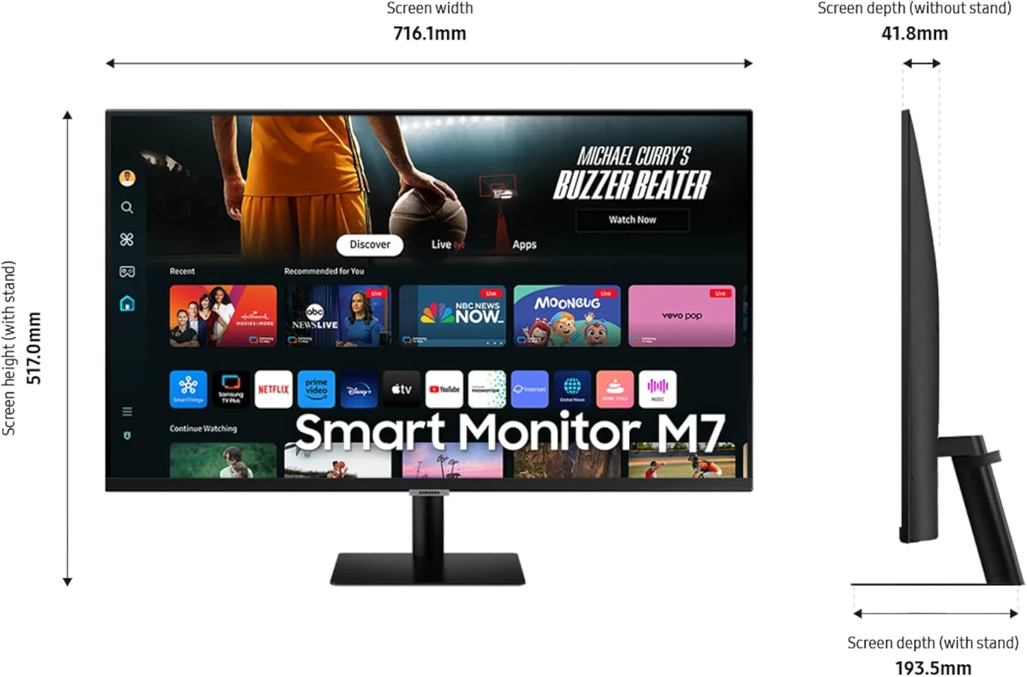 مانیتور هوشمند 32 اینچی سامسونگ M7 (M70D) سری 4K UHD با قابلیت پخش آنلاین تلویزیون، بلندگوها، HDR10، USB-C، پورتهای متعدد، Gaming Hub، ریموت SolarCell، ابزارهای دسترسی Vision، LS32DM702UNXGO، 2024، مشکی مانیتور هوشمند 32 اینچی سامسونگ M7 (M70D) سری 4K UHD با قابلیت پخش آنلاین تلویزیون، بلندگوها، HDR10، USB-C، پورتهای متعدد، Gaming Hub، ریموت SolarCell، ابزارهای دسترسی Vision، LS32DM702UNXGO، 2024، مشکی