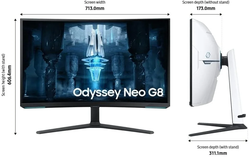 مانیتور گیمینگ خمیده 32 اینچی سامسونگ Odyssey Neo G8 BG850 با رزولوشن 4K، نرخ تازه سازی 240 هرتز، زمان پاسخگویی 1 میلی ثانیه، AMD FreeSync Premium Pro و Quantum HDR 2000 - مدل LS32BG850NMXUE، مشکی مانیتور گیمینگ خمیده 32 اینچی سامسونگ Odyssey Neo G8 BG850 با رزولوشن 4K، نرخ تازه سازی 240 هرتز، زمان پاسخگویی 1 میلی ثانیه، AMD FreeSync Premium Pro و Quantum HDR 2000 - مدل LS32BG850NMXUE، مشکی