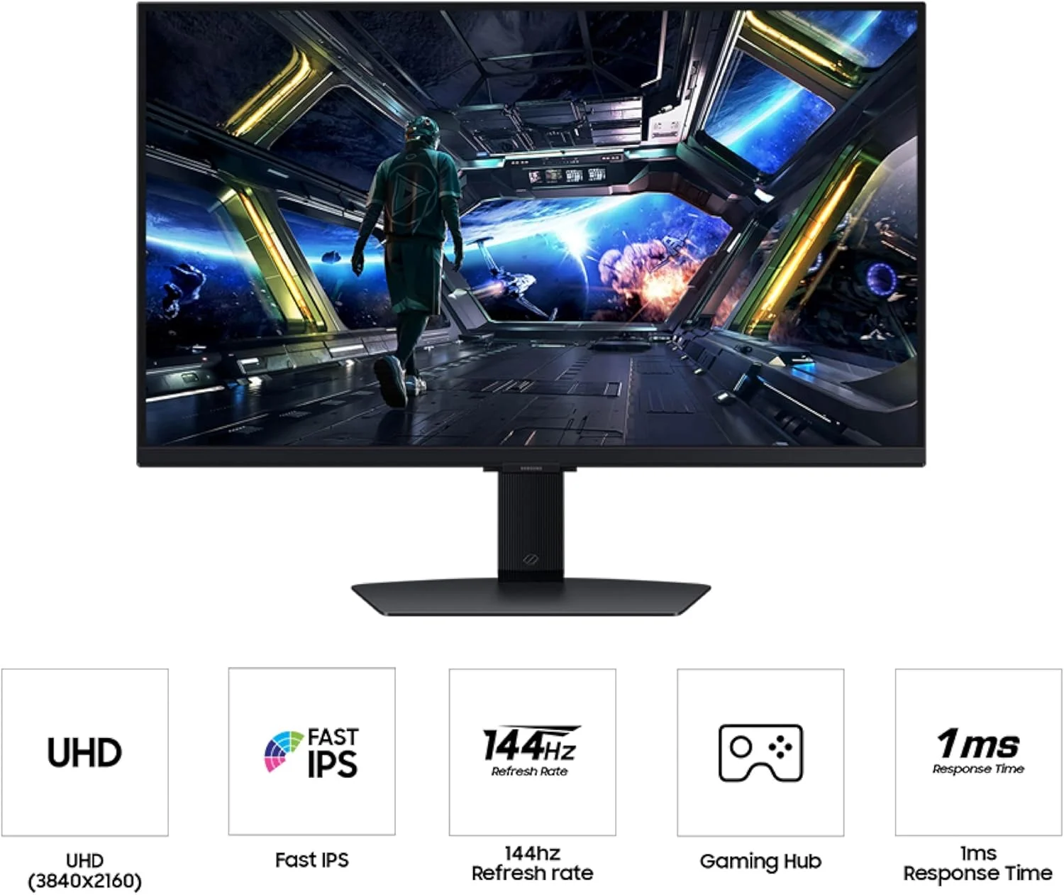 مانیتور گیمینگ هوشمند سامسونگ Odyssey G7 (G70D) سایز 27 اینچ 4K UHD IPS با نرخ نوسازی 144 هرتز و زمان پاسخگویی 1 میلیثانیه، AMD Freesync Premium، رنگهای زنده، پایه قابل تنظیم، Black Equalizer، مدل LS27DG702ENXZA مانیتور گیمینگ هوشمند سامسونگ Odyssey G7 (G70D) سایز 27 اینچ 4K UHD IPS با نرخ نوسازی 144 هرتز و زمان پاسخگویی 1 میلیثانیه، AMD Freesync Premium، رنگهای زنده، پایه قابل تنظیم، Black Equalizer، مدل LS27DG702ENXZA