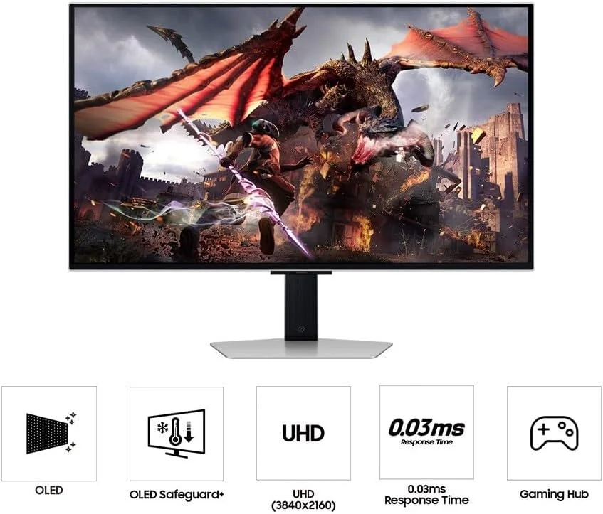 مانیتور گیمینگ 32 اینچ سامسونگ Odyssey G8 G80SD UHD OLED با رزولوشن 4K، نرخ تازه سازی 240 هرتز و زمان پاسخگویی 0.03 میلی ثانیه (GtG)، Gaming Hub، OLED بدون بازتاب نور، AMD FreeSync Premium Pro - LS32DG802SMXUE مانیتور گیمینگ 32 اینچ سامسونگ Odyssey G8 G80SD UHD OLED با رزولوشن 4K، نرخ تازه سازی 240 هرتز و زمان پاسخگویی 0.03 میلی ثانیه (GtG)، Gaming Hub، OLED بدون بازتاب نور، AMD FreeSync Premium Pro - LS32DG802SMXUE