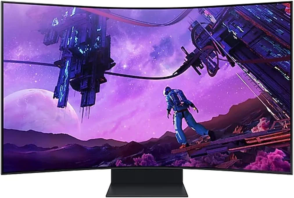 مانیتور کامپیوتر سامسونگ Odyssey ARK 55 اینچ S55BG970NU، صفحه نمایش 55 اینچ، رزولوشن UHD 4K (3840 x 2160)، نرخ تازه‌سازی 165 هرتز، زمان پاسخگویی 1 میلی‌ثانیه، AMD Freesync، مشکی