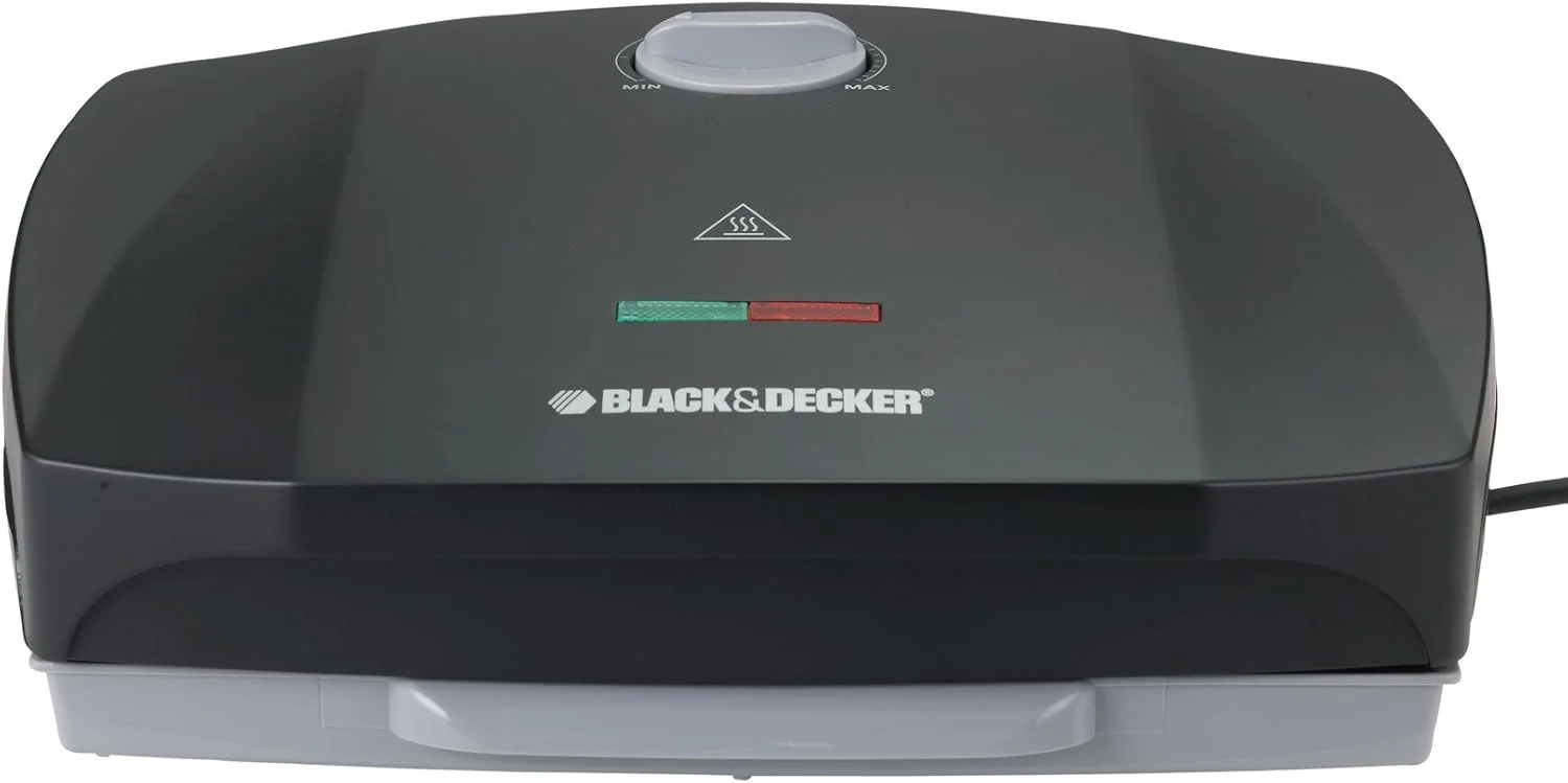 گریل تماسی و وافل ساز بلک اند دکر - 1750 وات، مشکی، GM1750-B5