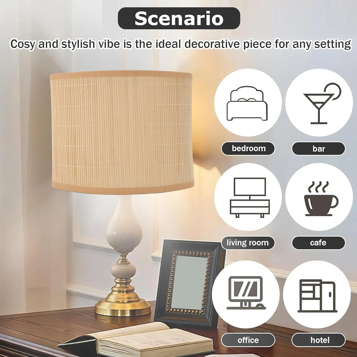 آباژور حصیری جیاوو، آباژور بیضی بافت برای چراغ های ایستاده، آباژور آویز بوهو با آداپتورهای E27 E14، چراغ آویز، شمعدان دیواری، پوشش چراغ پنکه سقفی