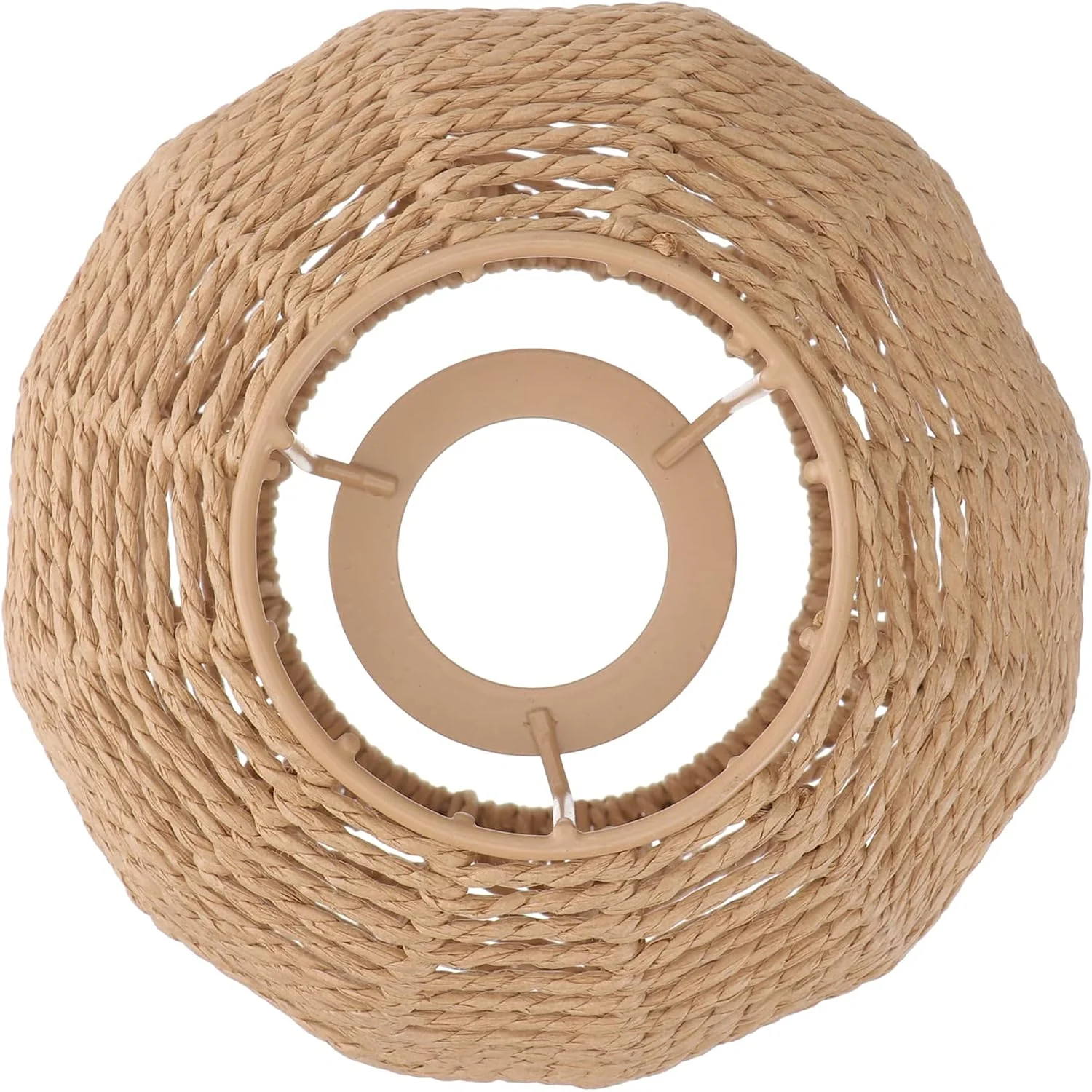 آباژور حصیری مصنوعی، آباژور بشکه ای، سبد بیرونی، روکش چراغ حصیری مصنوعی، پوشش چراغ سقفی، محافظ چراغ دکوری سفید، چراغ دیواری کوچک طنابی مصنوعی