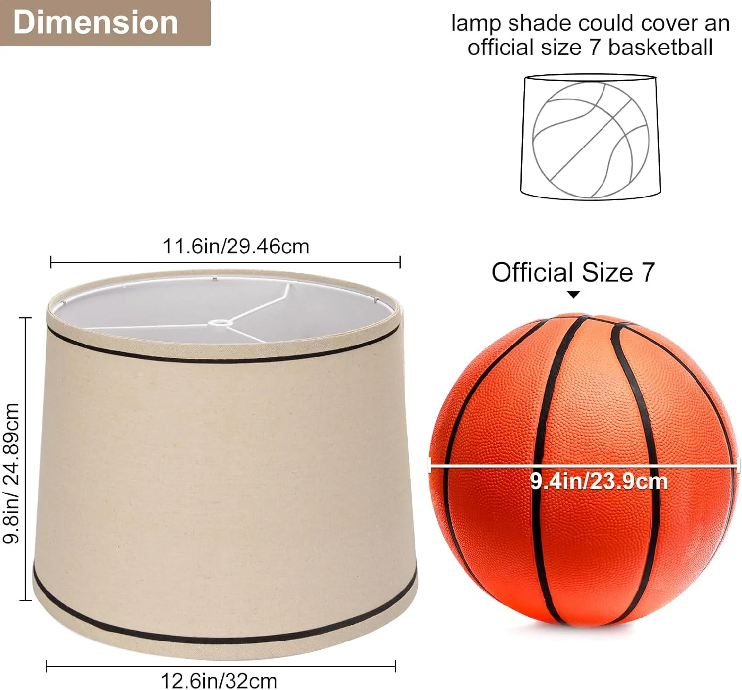 ست دو عددی کلاهک چراغ استوانه ای، کلاهک پارچه ای متوسط برای چراغ های رومیزی و ایستاده، کتان بژ، 29.5 سانتی متر بالا در 32 سانتی متر پایین در 25 سانتی متر ارتفاع، اتصالات عنکبوتی، جایگزین، نیاز به مونتاژ