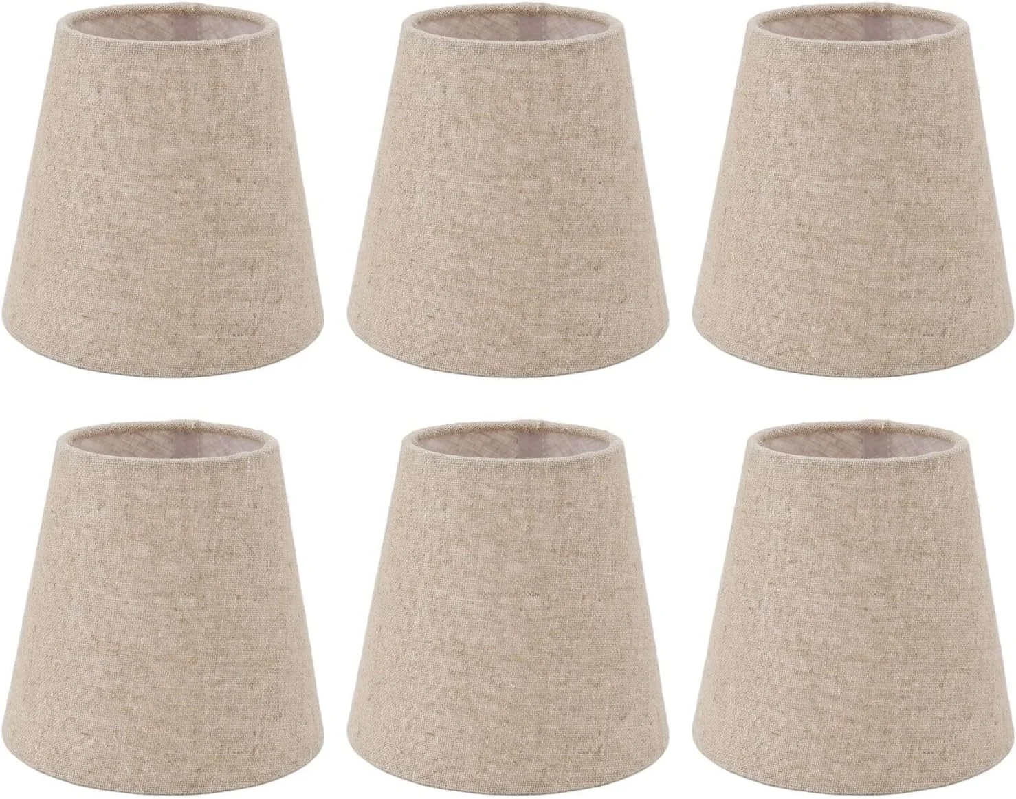 لوقیگ 6 عدد شید آباژور شمعدانی، انتقال نور خوب، شید آباژور پارچه کتانی، گیره آسان روی شید آباژور برای لامپ های E14، مناسب برای اتاق خواب، دفتر، هتل، اتاق مطالعه