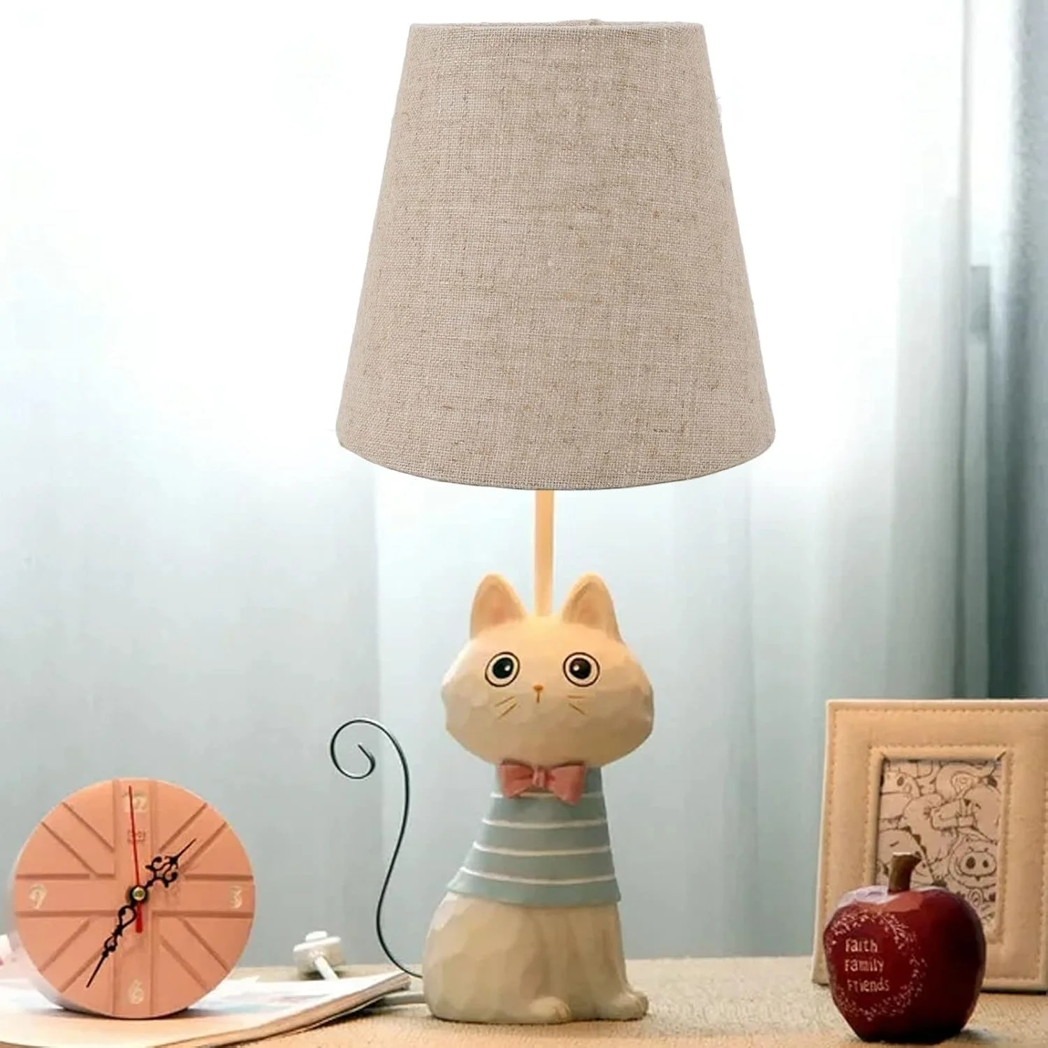 لوقیگ 6 عدد شید آباژور شمعدانی، انتقال نور خوب، شید آباژور پارچه کتانی، گیره آسان روی شید آباژور برای لامپ های E14، مناسب برای اتاق خواب، دفتر، هتل، اتاق مطالعه