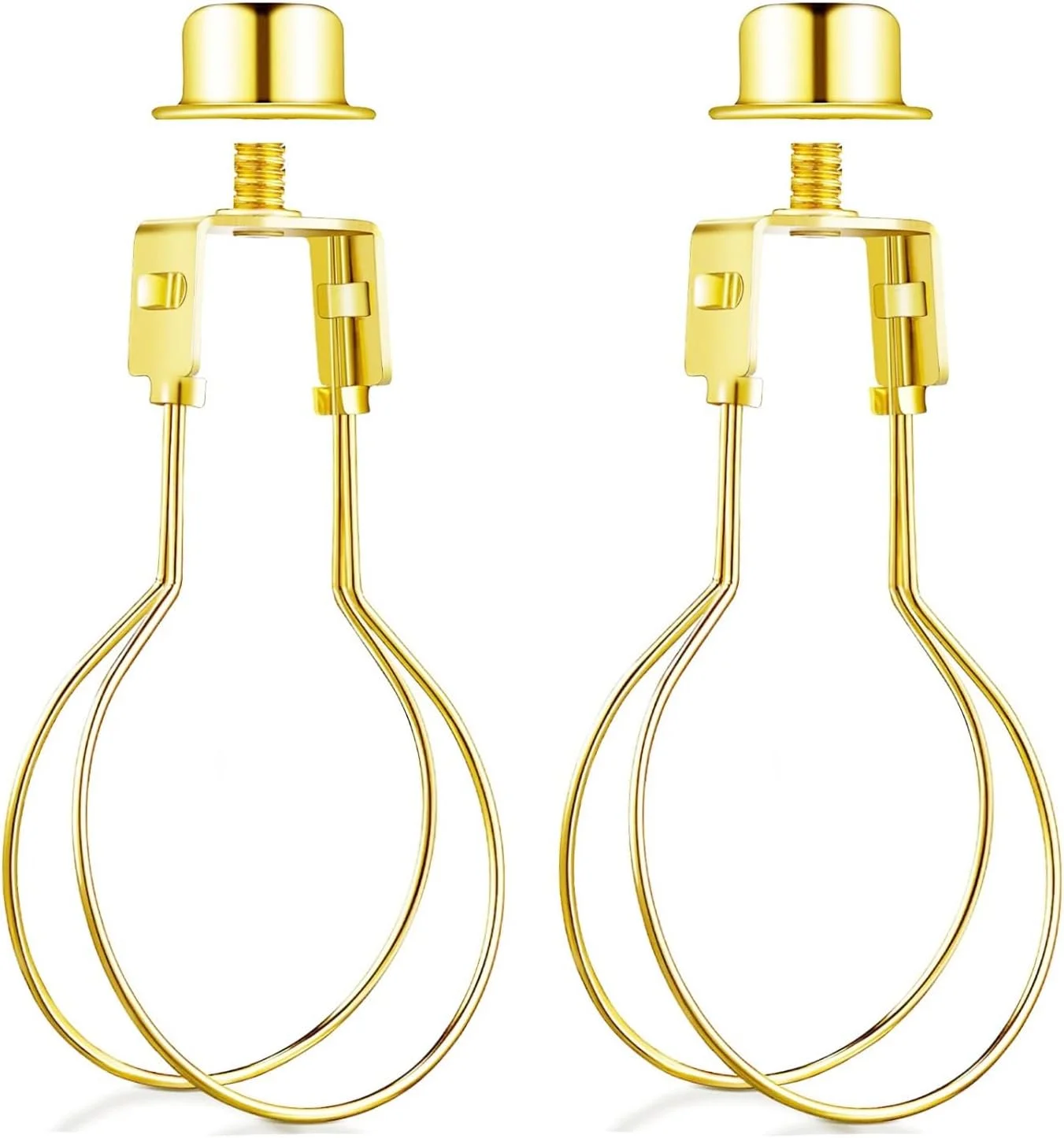 کیت آداپتور چنگ سایه لامپ با سرپیچ و تراز کننده های سایه، قطعات جایگزین چنگ لامپ قابل تنظیم و ایمن برای لامپ های استاندارد، شامل گیره های فنری و سخت افزار، برنجی براق، بسته 2 عددی