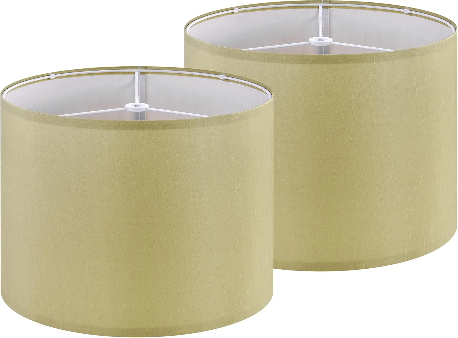 مجموعه دو عددی کلاهک چراغ زرد GOSO، استوانه بزرگ 40 × 40 × 30 سانتی متر، کلاهک چراغ عنکبوتی برای چراغ های ایستاده و چراغ های رومیزی - جایگزینی مدرن کلاهک ابریشمی مصنوعی برای اتاق نشیمن، نیاز به مونتاژ