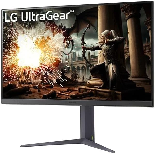 مانیتور گیمینگ ال‌جی UltraGear 32GS75Q-B سایز 32 اینچ QHD (2560×1440) IPS، نرخ تازه‌سازی 180 هرتز، زمان پاسخ‌گویی 1 میلی‌ثانیه GtG، DisplayHDR 400، سازگار با G-SYNC، FreeSync، طراحی بدون حاشیه، پایه با قابلیت تنظیم ارتفاع/شیب/چرخش