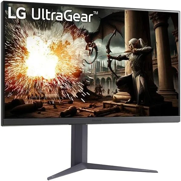 مانیتور گیمینگ ال‌جی UltraGear 32GS75Q-B سایز 32 اینچ QHD (2560×1440) IPS، نرخ تازه‌سازی 180 هرتز، زمان پاسخ‌گویی 1 میلی‌ثانیه GtG، DisplayHDR 400، سازگار با G-SYNC، FreeSync، طراحی بدون حاشیه، پایه با قابلیت تنظیم ارتفاع/شیب/چرخش