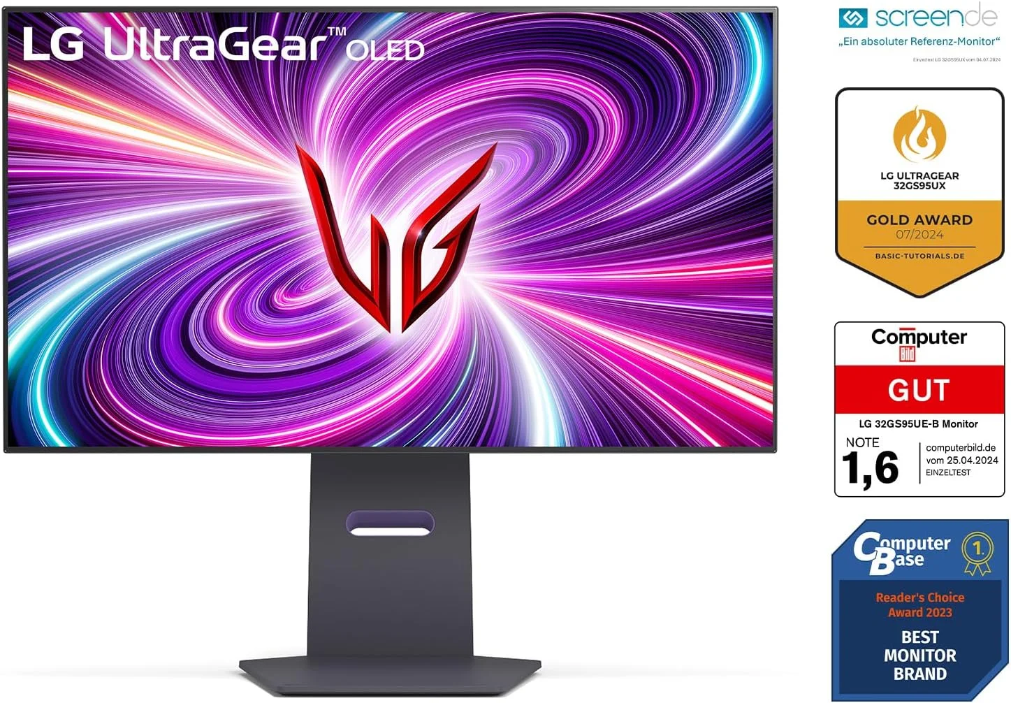 مانیتور گیمینگ اولد 32 اینچ ال‌جی مدل 32GS95UX-B با کیفیت UHD 4K، پورت HDMI، پورت DP، پورت USB 3.0 و نسبت تصویر 16:9