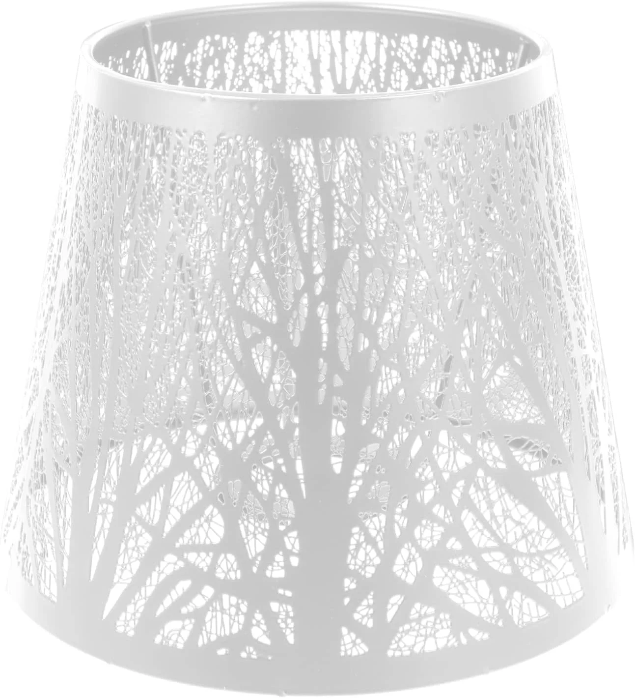 Lurrose آباژور فلزی E27 مدرن استوانه ای پوشش لامپ سایه درختی برای چراغ خواب، سفید